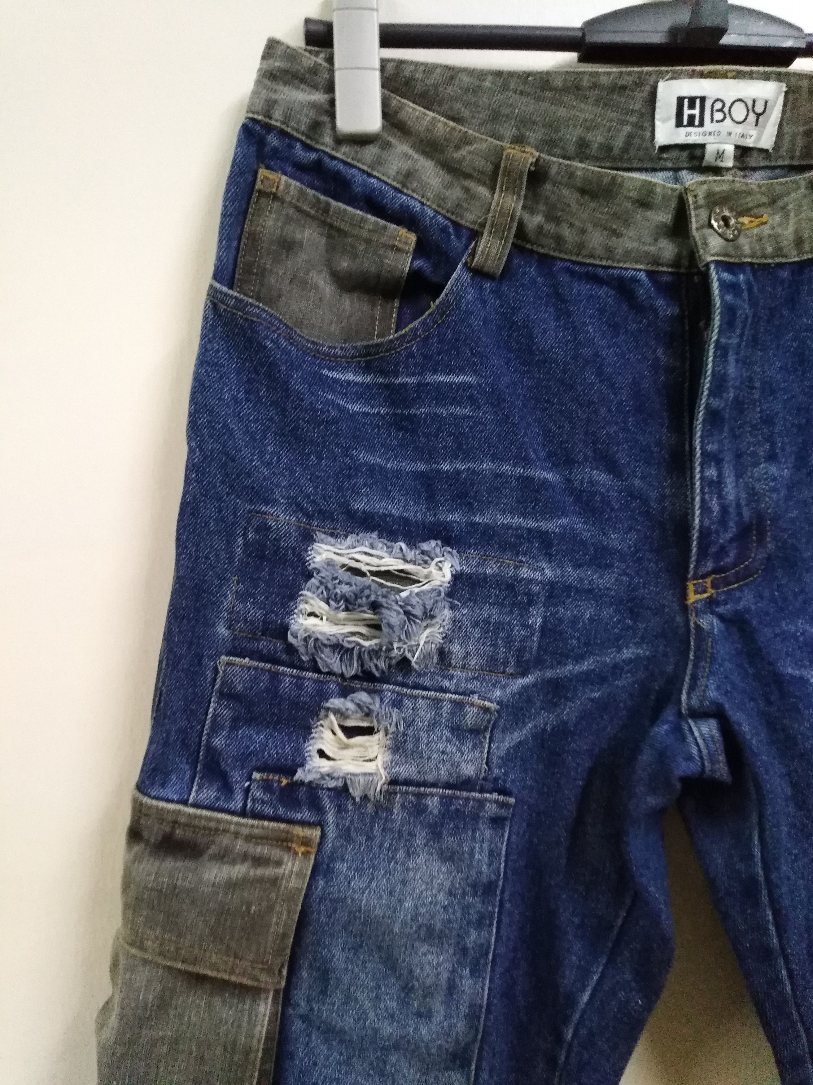 Nicole Club Cargo Jeans Japanese Brand H BOY Patchwork Jeans Size US 32 / EU 48 - 6 Thumbnail