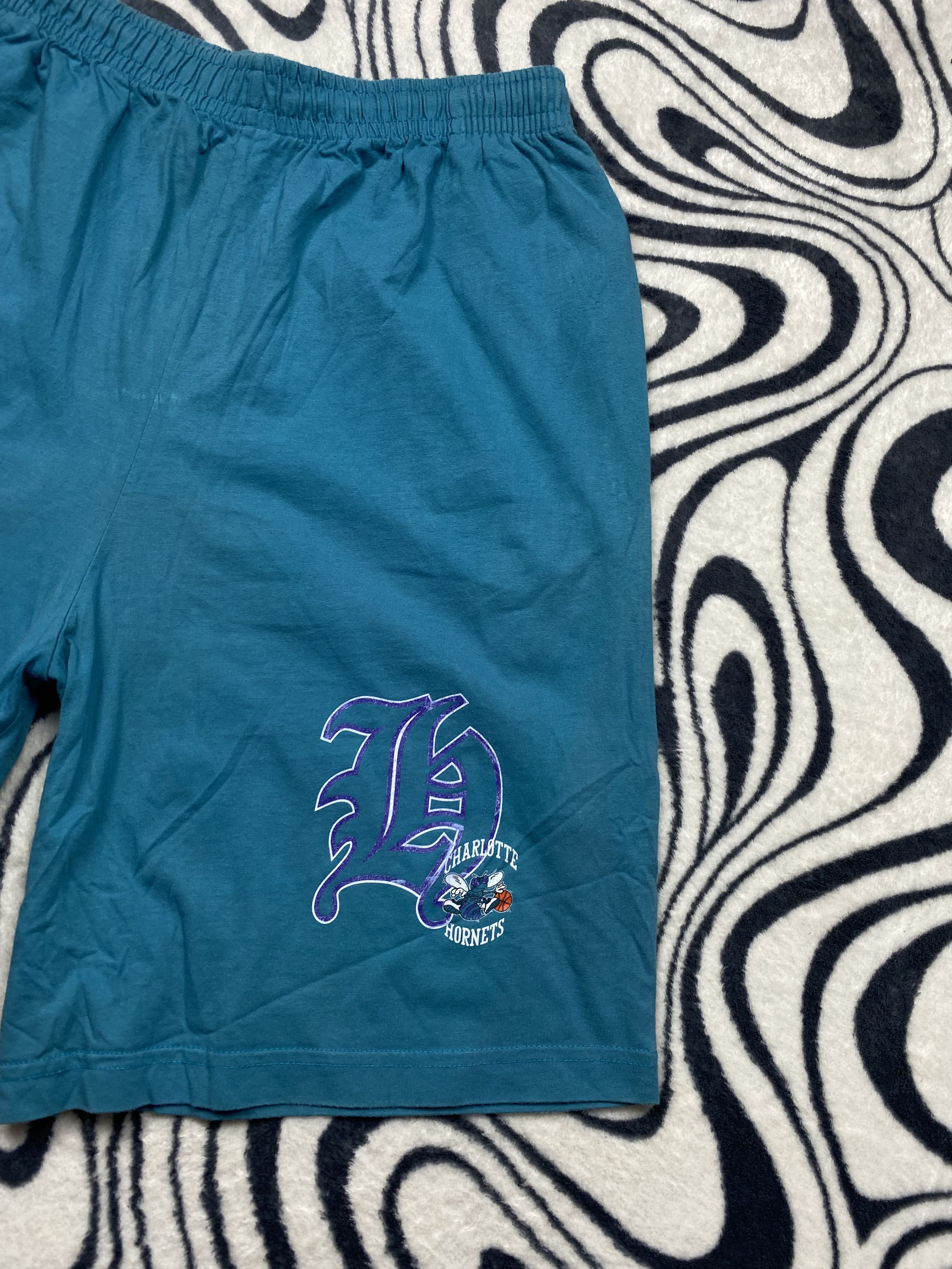 NBA × Nutmeg × Vintage Charlotte Hornets Vintage Cotton Shorts Size US 36 / EU 52 - 2 Thumbnail