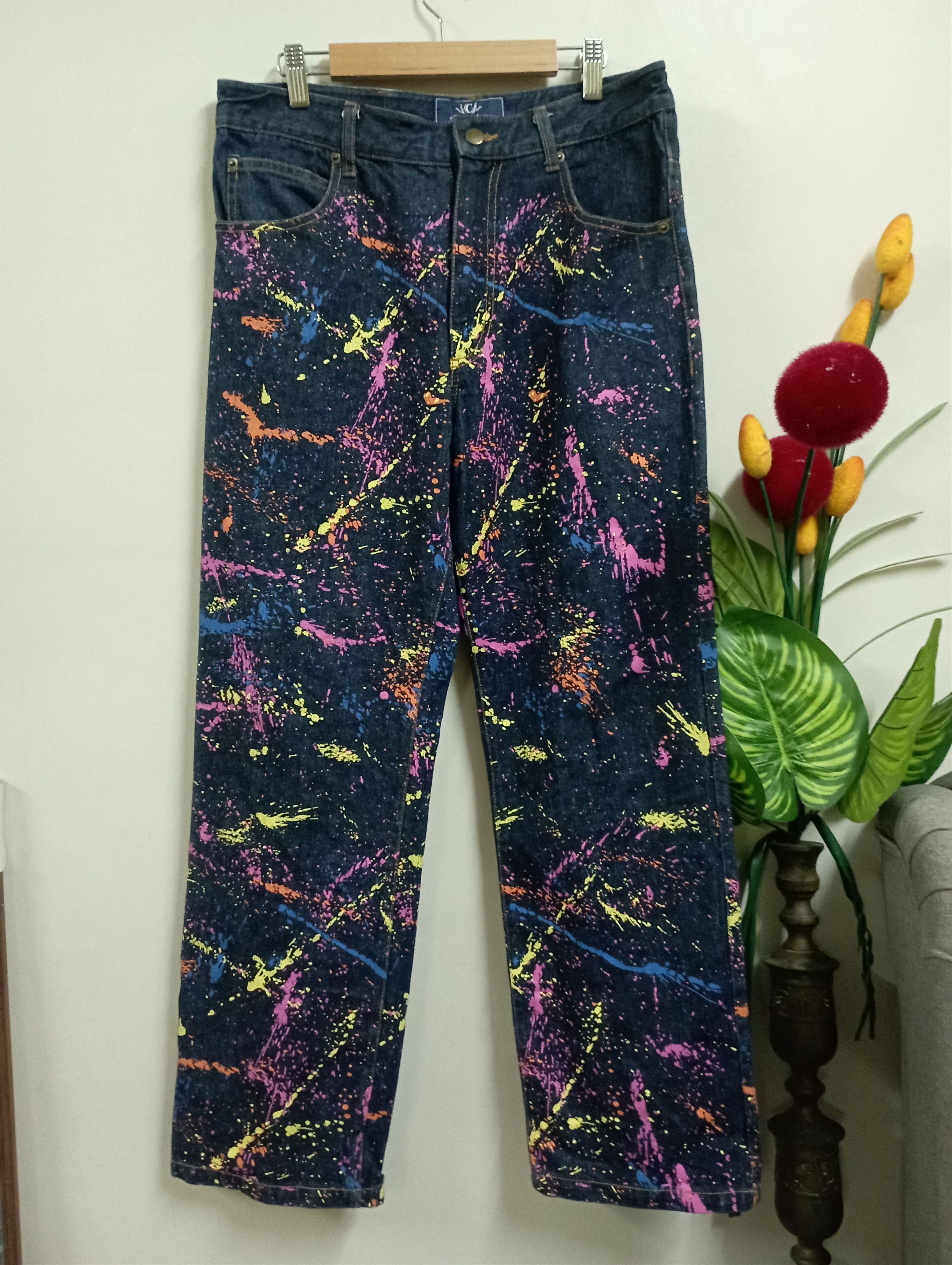Nicole Club Japanese Brand VCV Like Sterling Ruby Painted Denim Style Size US 32 / EU 48 - 1 Thumbnail