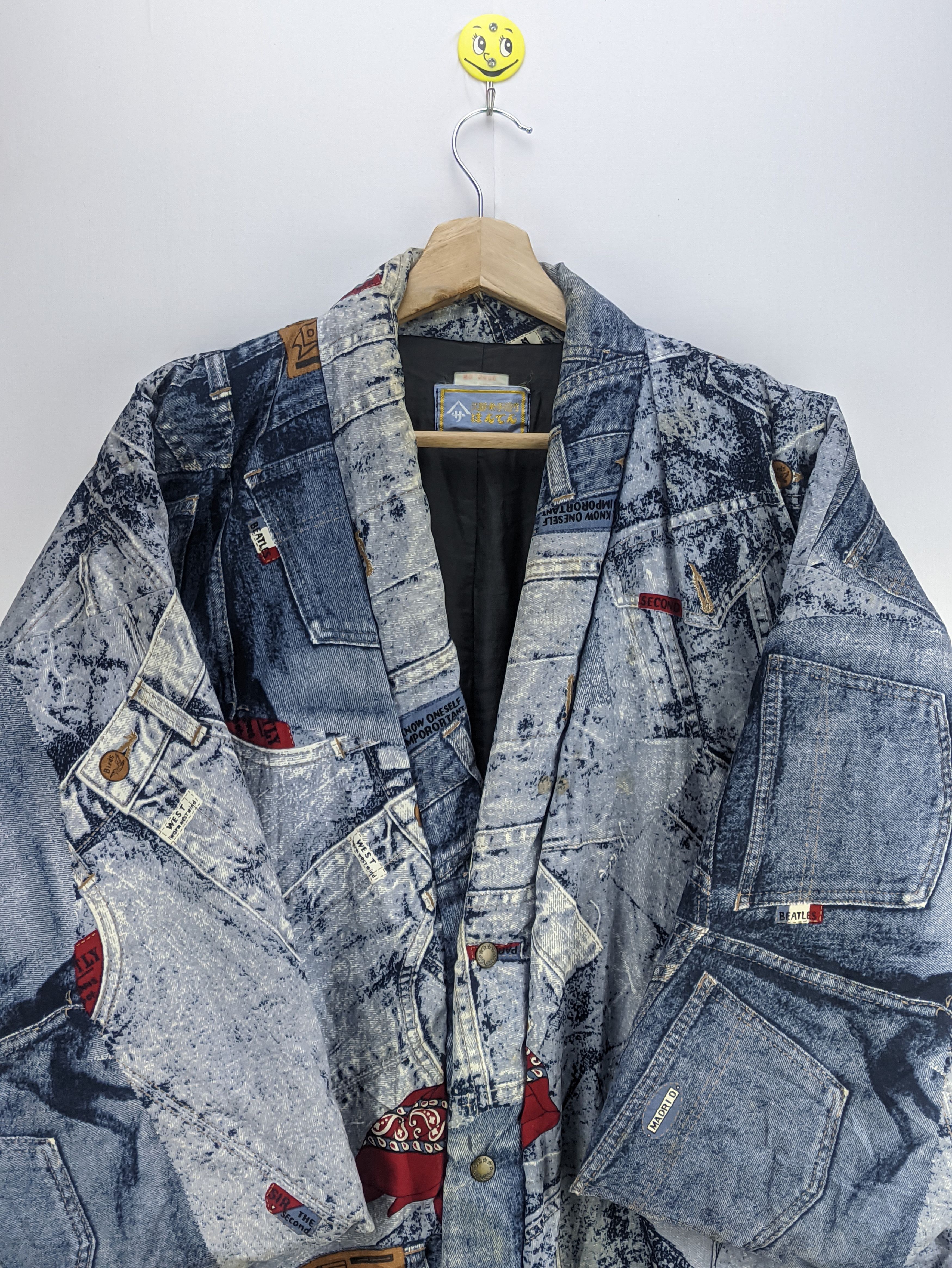 Japanese Brand Steals🔥Vintage Kimono Haori Denim Printed Size US L / EU 52-54 / 3 - 6 Thumbnail