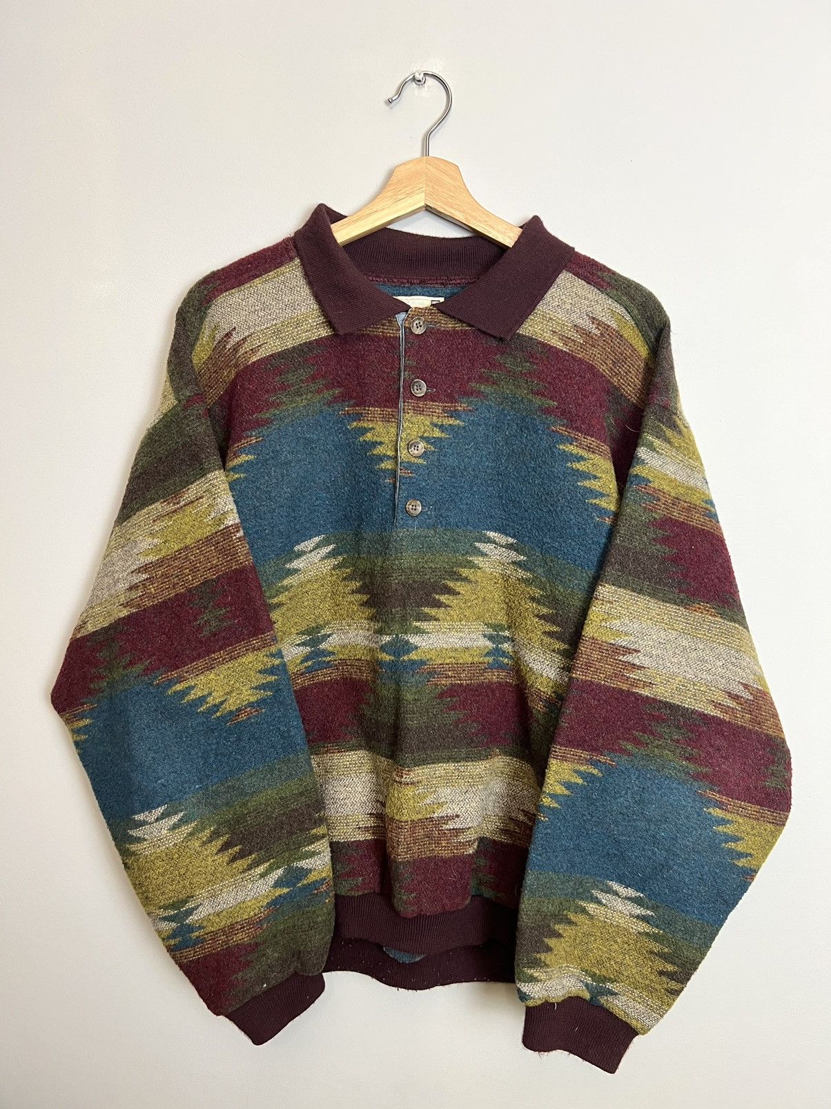Jack & Jones Vintage 90s Italy Abstract Tree Sweater Knit Streetwear Size US M / EU 48-50 / 2 - 2 Thumbnail