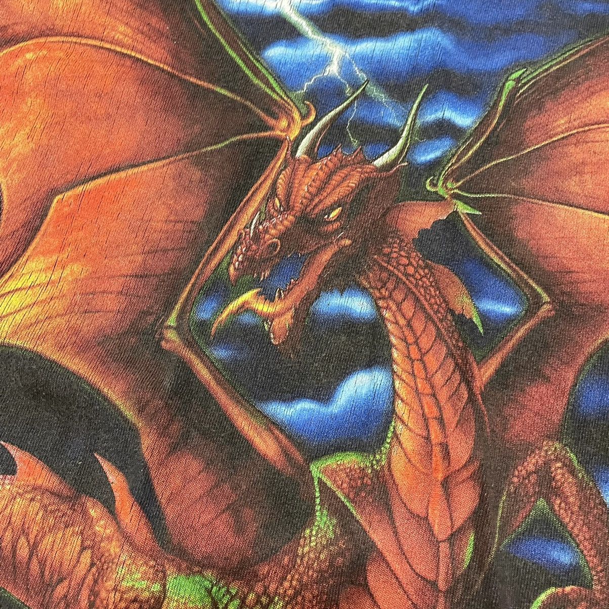 Vintage Vintage 90s Dragon Graphic Tee Sun Faded Streetwear Baggy M Size US M / EU 48-50 / 2 - 5 Thumbnail