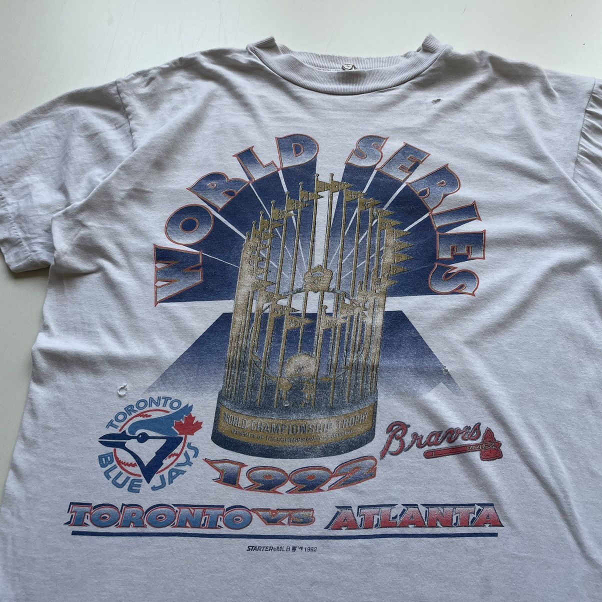 MLB Vintage 1992 Toronto Blue Jays VS Atlanta Braves T Shirt Size US M / EU 48-50 / 2 - 2 Thumbnail