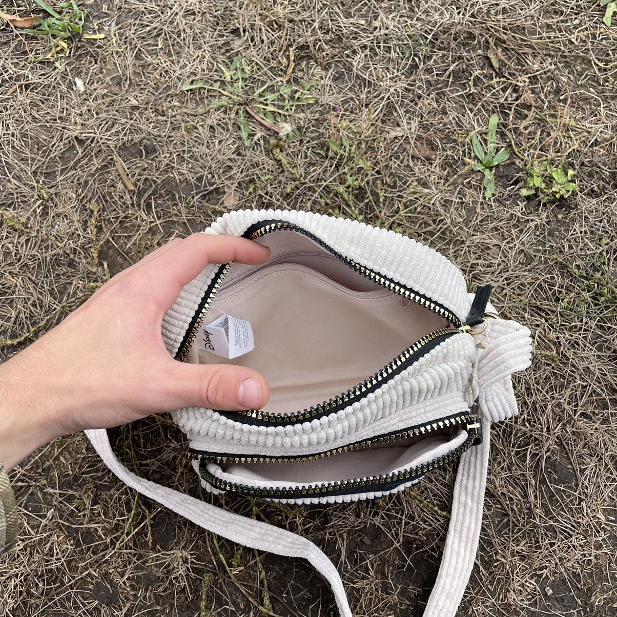 Vintage Y2K Corduroy Bag Crossbody Pockets OS