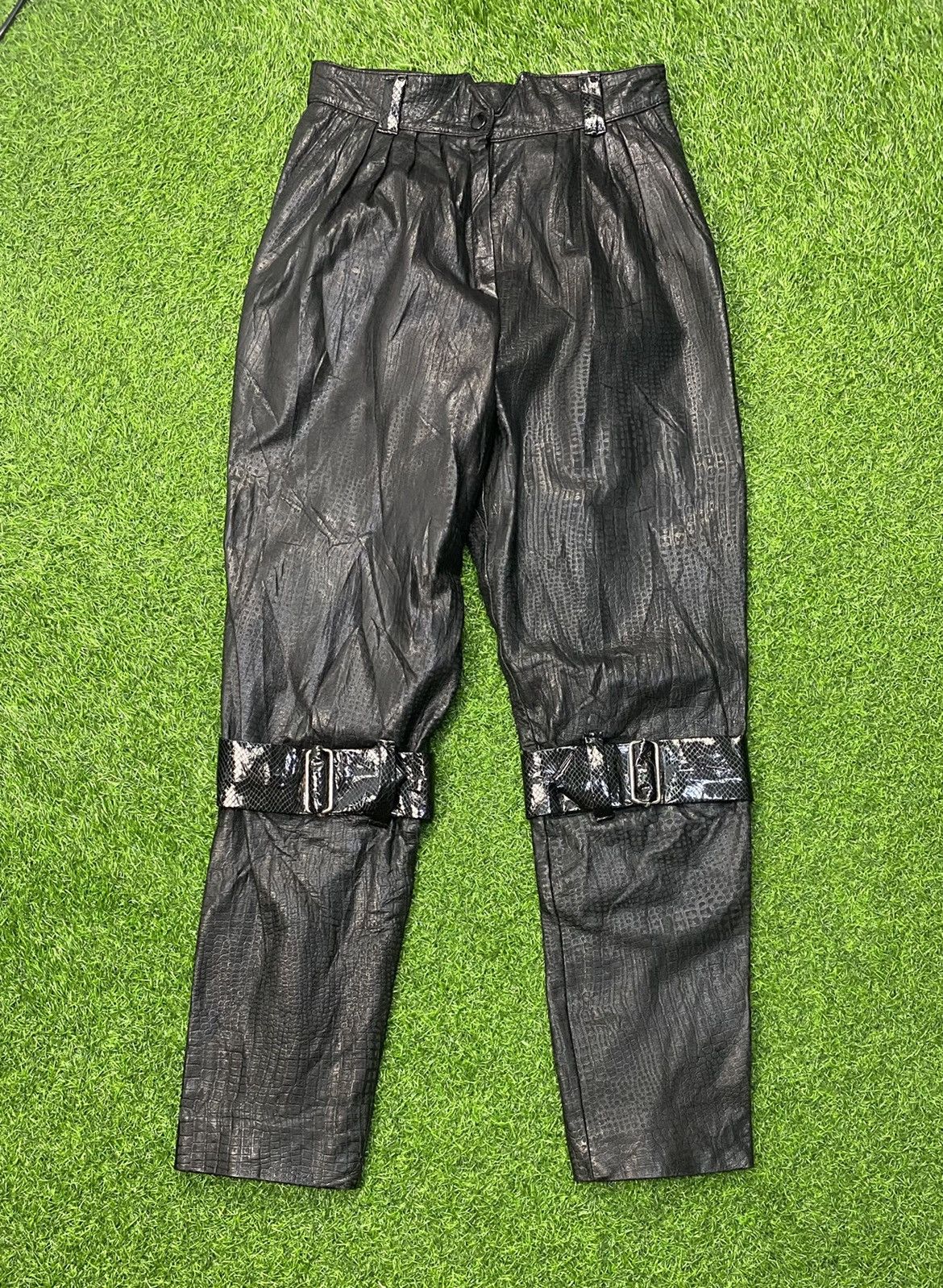 Japanese Brand Vintage Seditionaries Punk Leather Pants Size US 27 - 2 Thumbnail