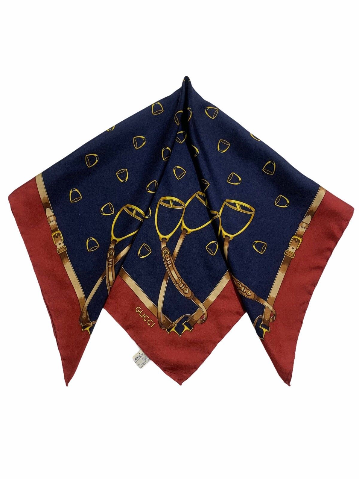 Pre-owned Gucci Silk Bandana Handkerchief Turban Pocketsquare In Multicolor