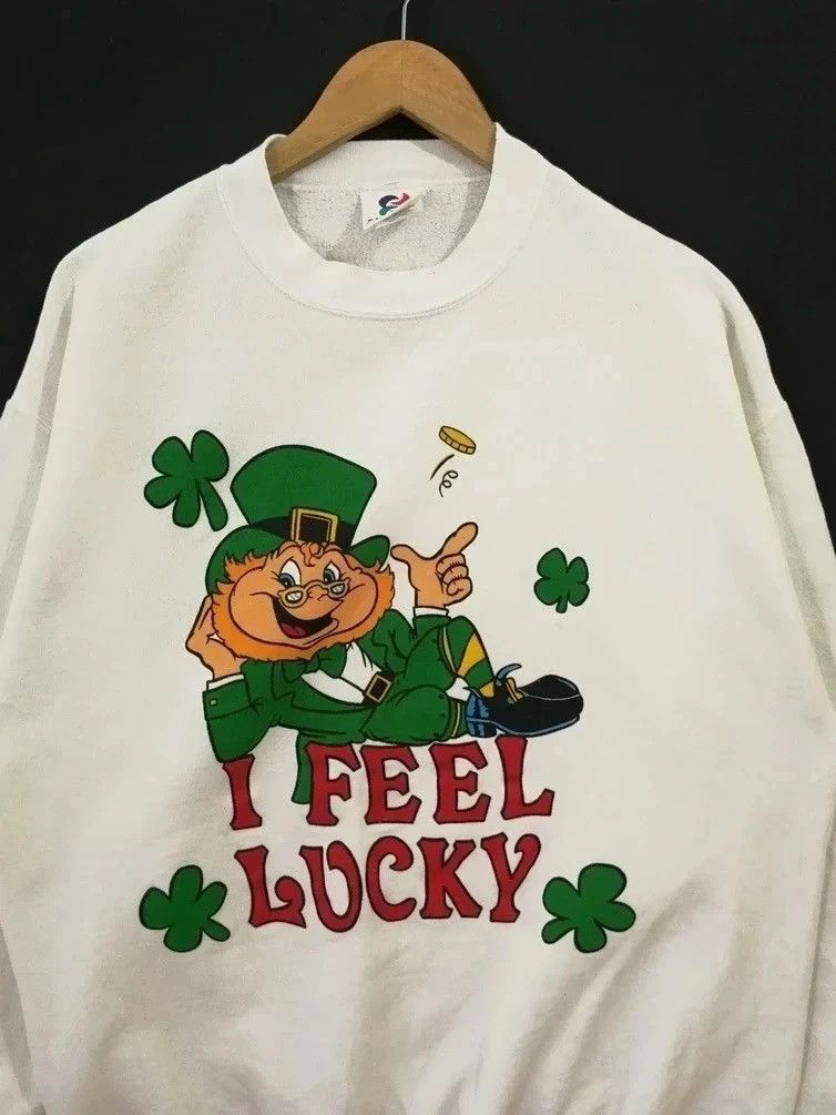 Vintage vintage I fell lucky Sweatshirt vintage crewneck Size US L / EU 52-54 / 3 - 3 Thumbnail