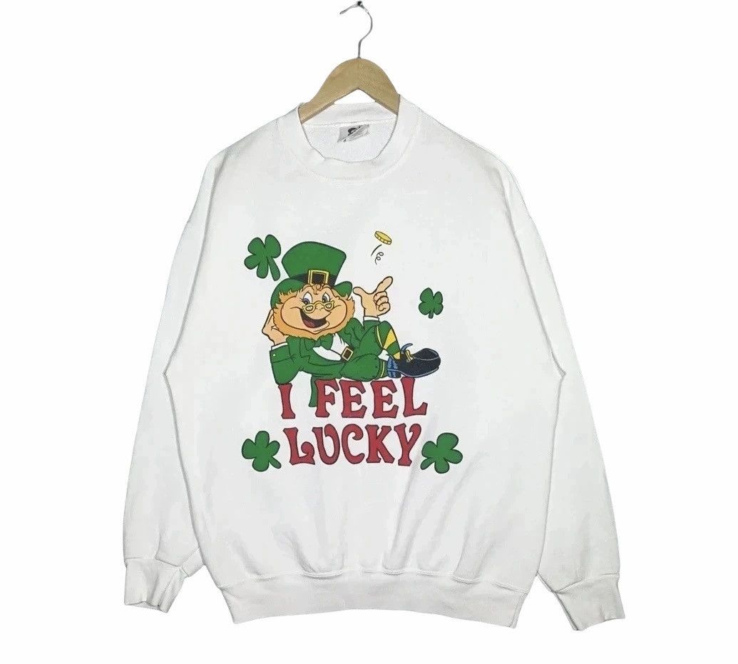 Vintage vintage I fell lucky Sweatshirt vintage crewneck Size US L / EU 52-54 / 3 - 1 Thumbnail