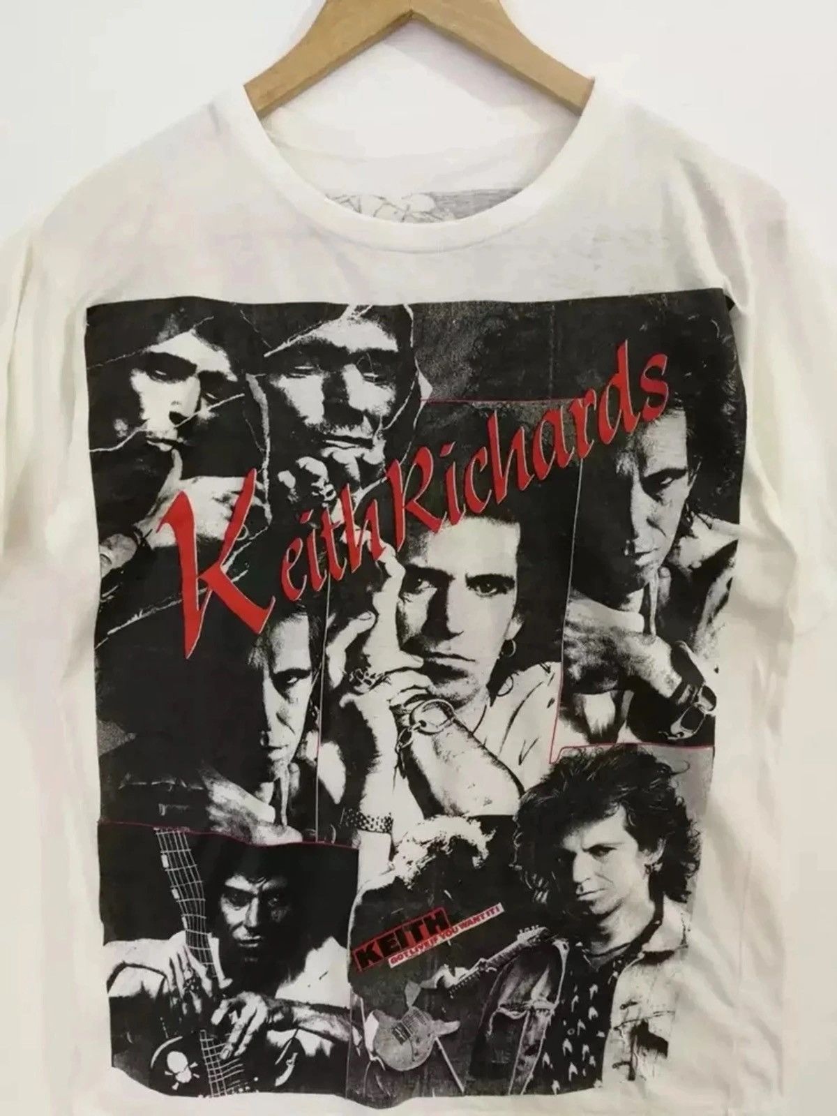 Vintage Vintage Keith Richard The Rolling Stones T-Shirt bandtees Size US M / EU 48-50 / 2 - 3 Thumbnail