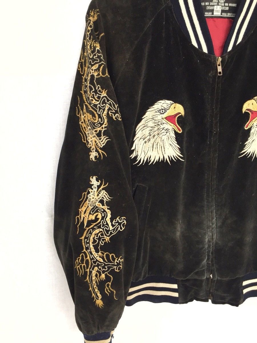 Tailor Toyo RARE🔥80s 🇯🇵 Yokosuka 🦅 🐉 Embroider Velvet Sukajan Size US L / EU 52-54 / 3 - 5 Thumbnail