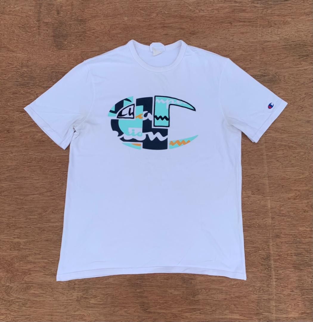image of Tee D - 15 Champion Blue Bar in White, Men's (Size Large)