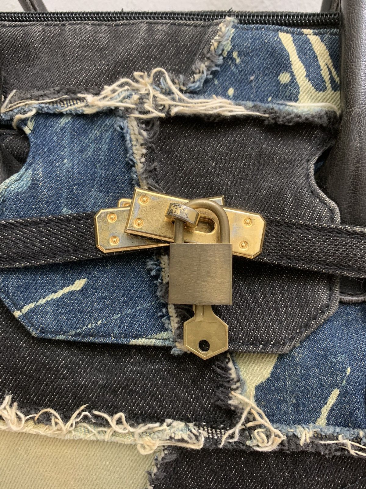 If Six Was Nine RARE ‼️ Denim Reworked ‘Birkin’ Bag Size ONE SIZE - 7 Thumbnail