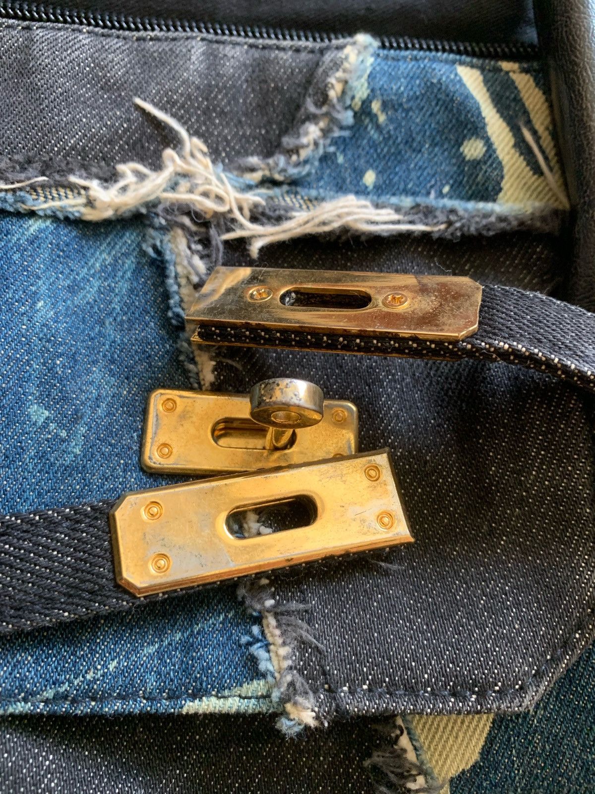 If Six Was Nine RARE ‼️ Denim Reworked ‘Birkin’ Bag Size ONE SIZE - 8 Thumbnail