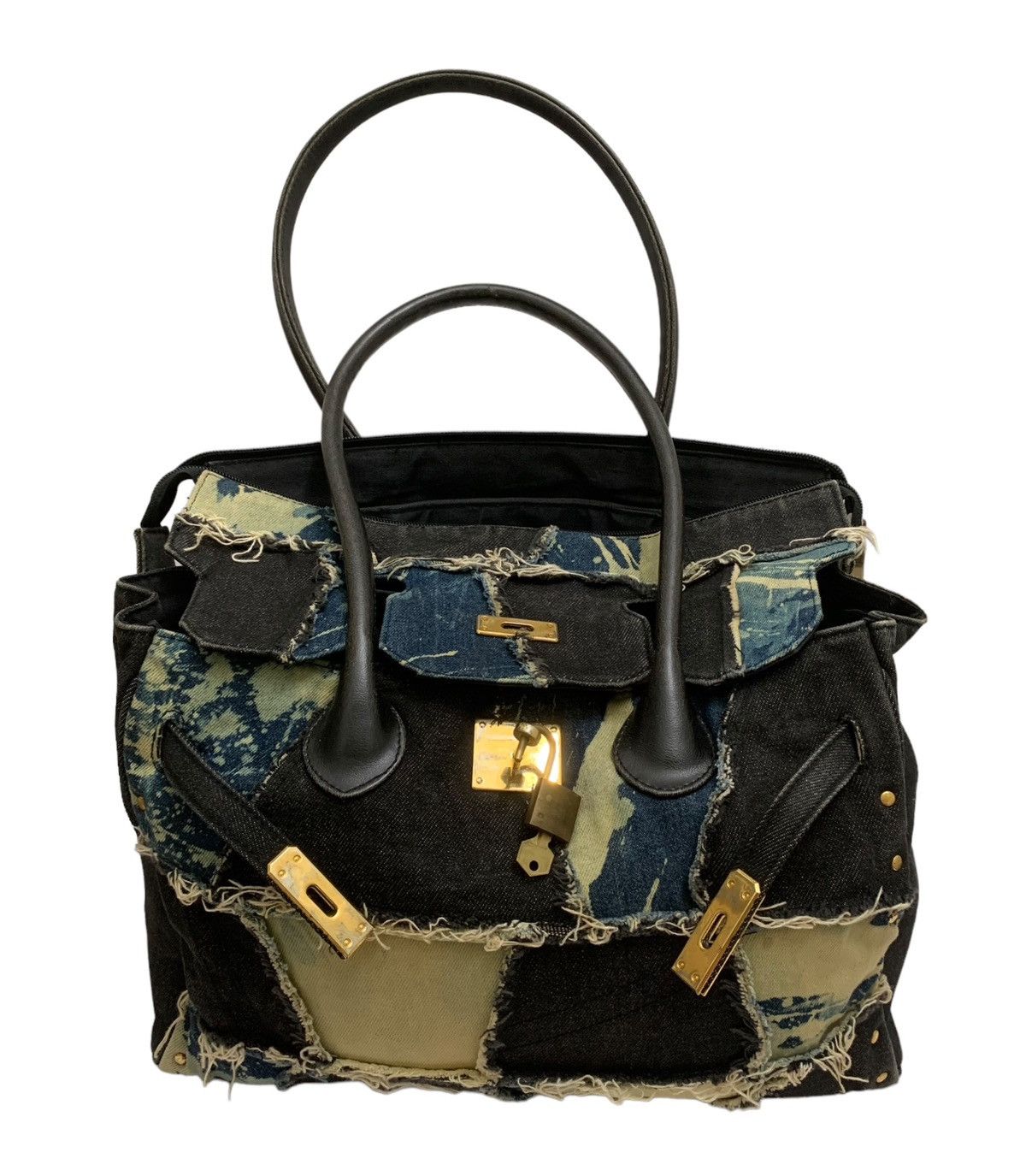 If Six Was Nine RARE ‼️ Denim Reworked ‘Birkin’ Bag Size ONE SIZE - 6 Thumbnail