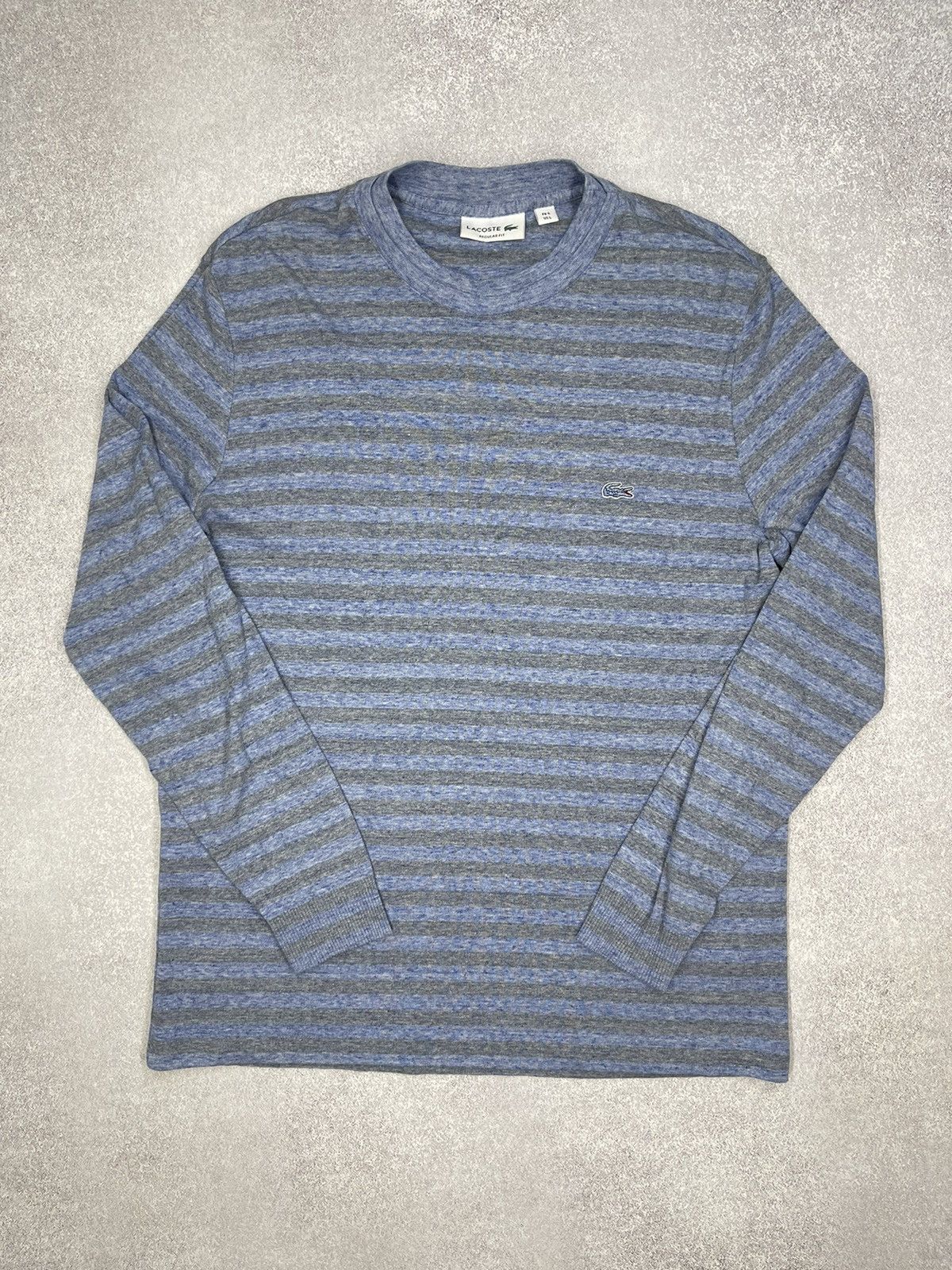 Lacoste Mens Lacoste Longsleeve Striped Blue Y2K Size L Size US L / EU 52-54 / 3 - 2 Thumbnail