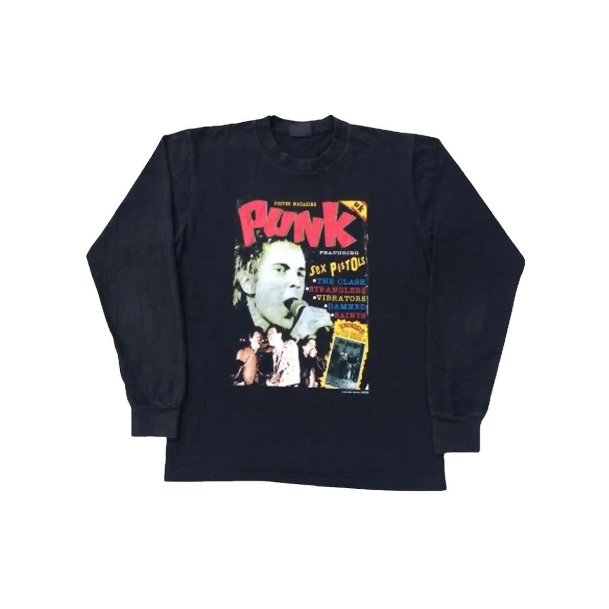 Pre-owned Band Tees X Rock T Shirt Vintage 00s Bootleg Sex Pistols Long Sleeve Tshirt In Black