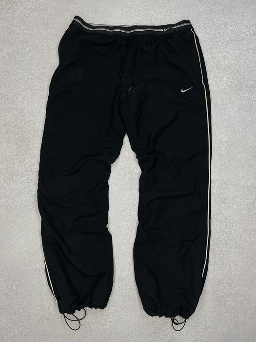 Nike Vintage Nike Sweatpants Jet Black Polyester White Stripe Y2K