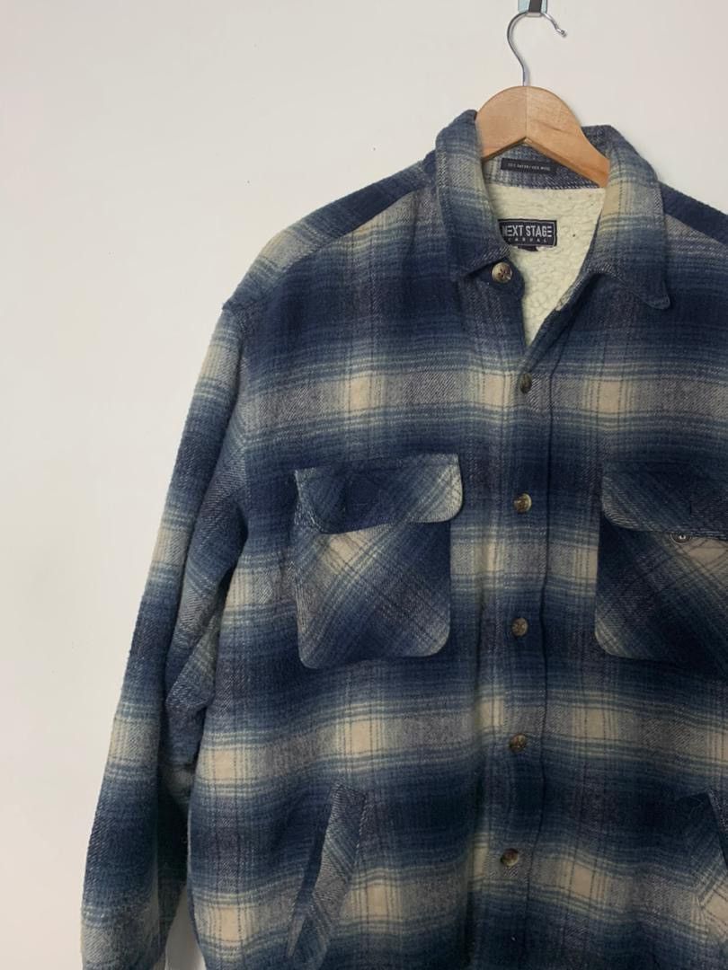Flannel × Japanese Brand × Vintage Vintage Next Stage Wool Flannel Sherpa Lining Grunge Size US L / EU 52-54 / 3 - 2 Thumbnail