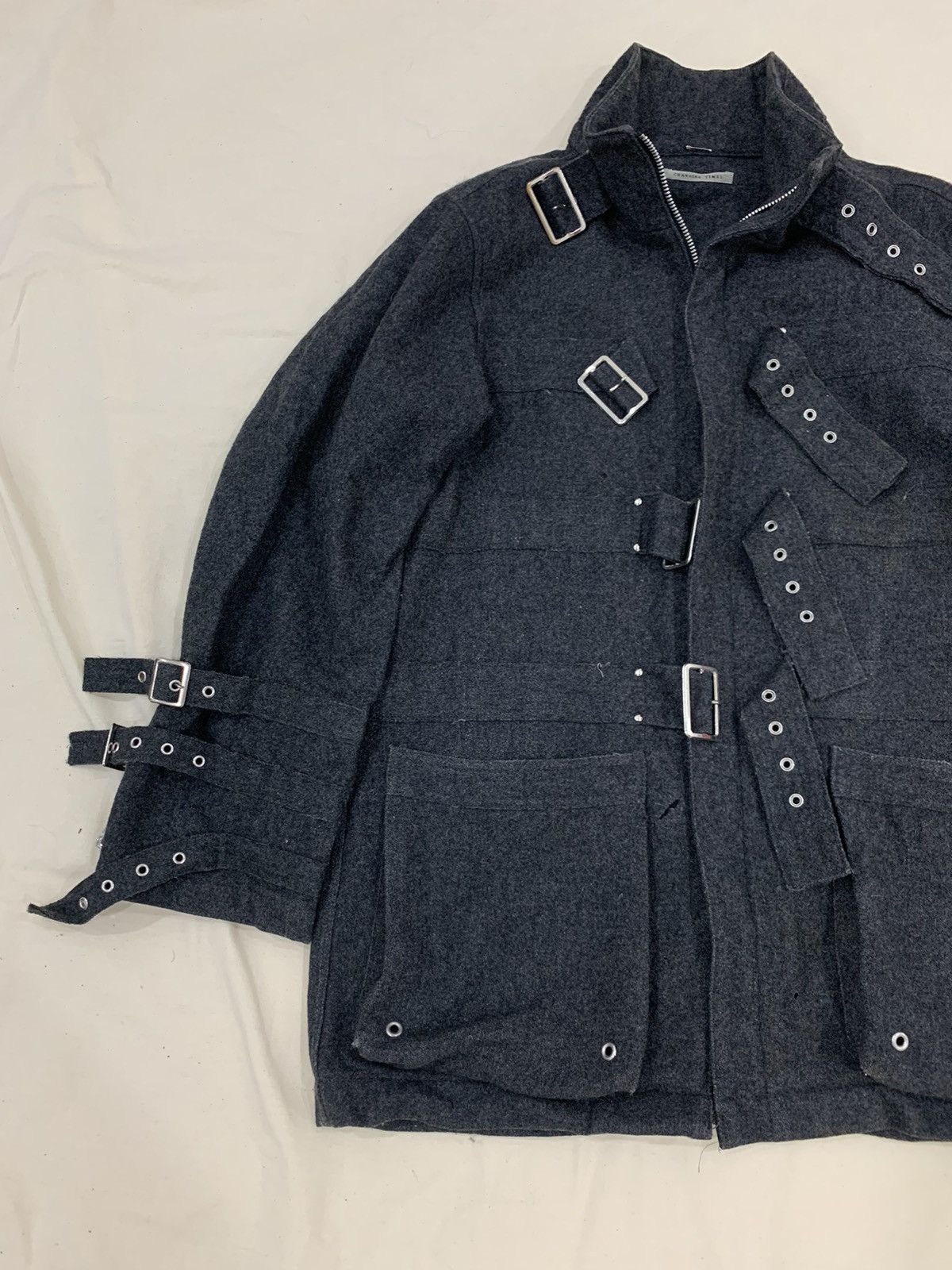 Japanese Brand Japanese Punk Changing Times Bondage Strap Wool Jacket Size US M / EU 48-50 / 2 - 2 Thumbnail