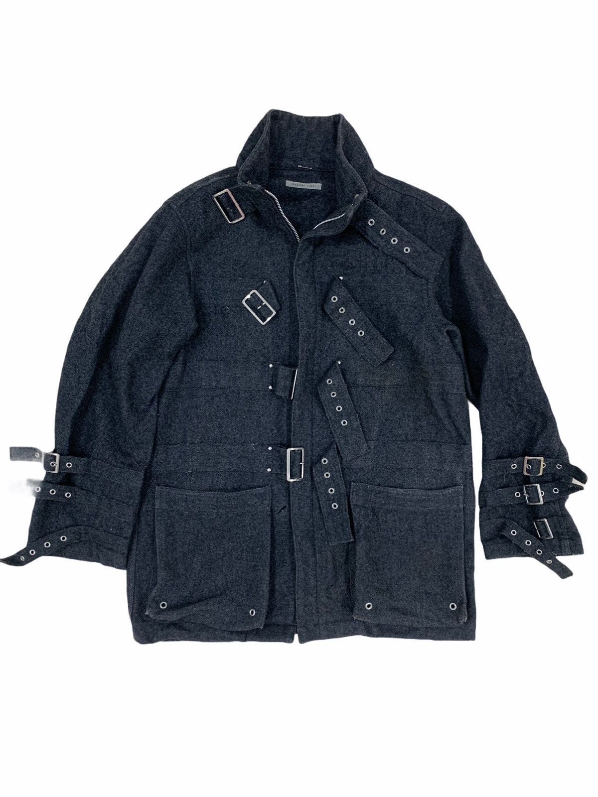 Japanese Brand Japanese Punk Changing Times Bondage Strap Wool Jacket Size US M / EU 48-50 / 2 - 1 Thumbnail