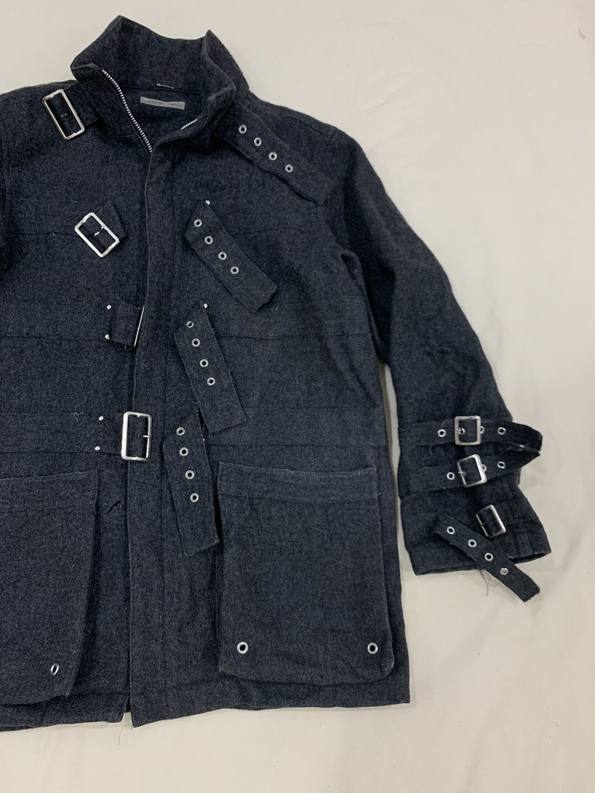 Japanese Brand Japanese Punk Changing Times Bondage Strap Wool Jacket Size US M / EU 48-50 / 2 - 3 Thumbnail