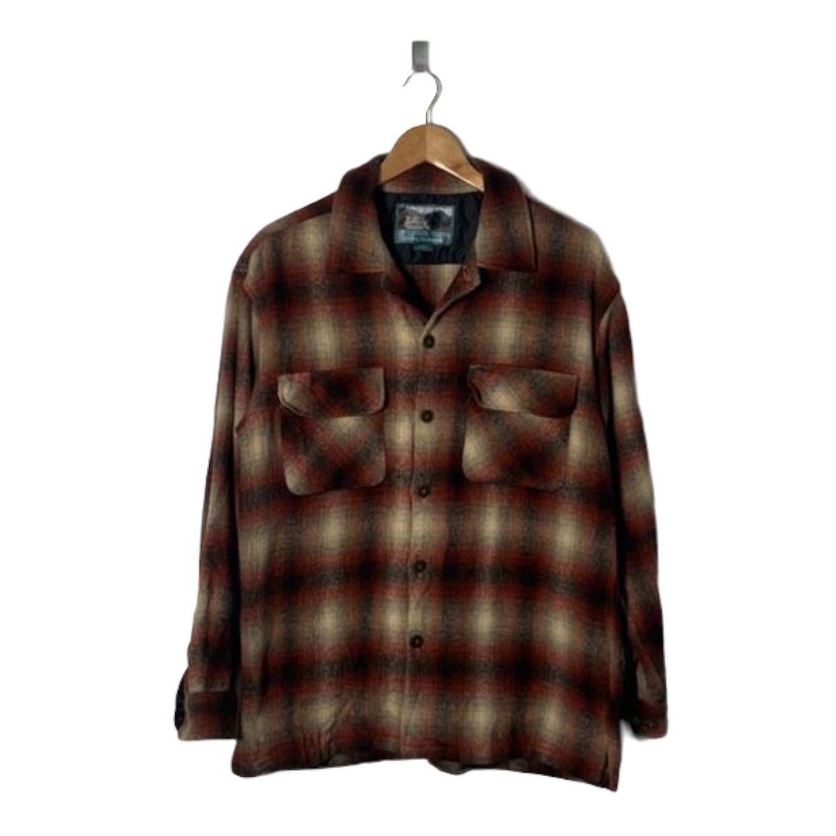 Pre-owned Cashmere Wool X Flannel Vintage Flying Scotsman Wool Flannel Jacket Blanket In Red
