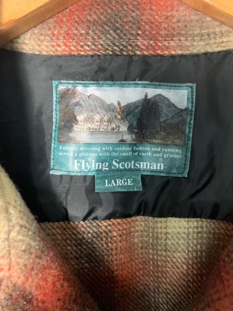 Vintage Flying Scotsman Wool Flannel Jacket Blanket