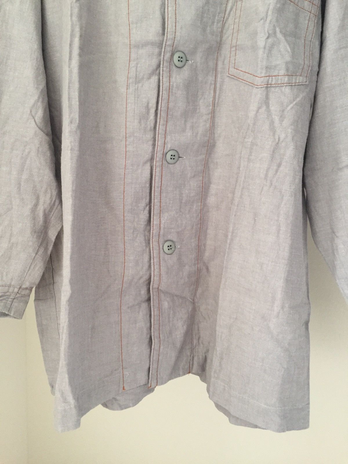 Issey Miyake ICONIC🔥80s MIYAKE's LINEN BLEND WORKER BUTTON JACKET Size US L / EU 52-54 / 3 - 4 Thumbnail