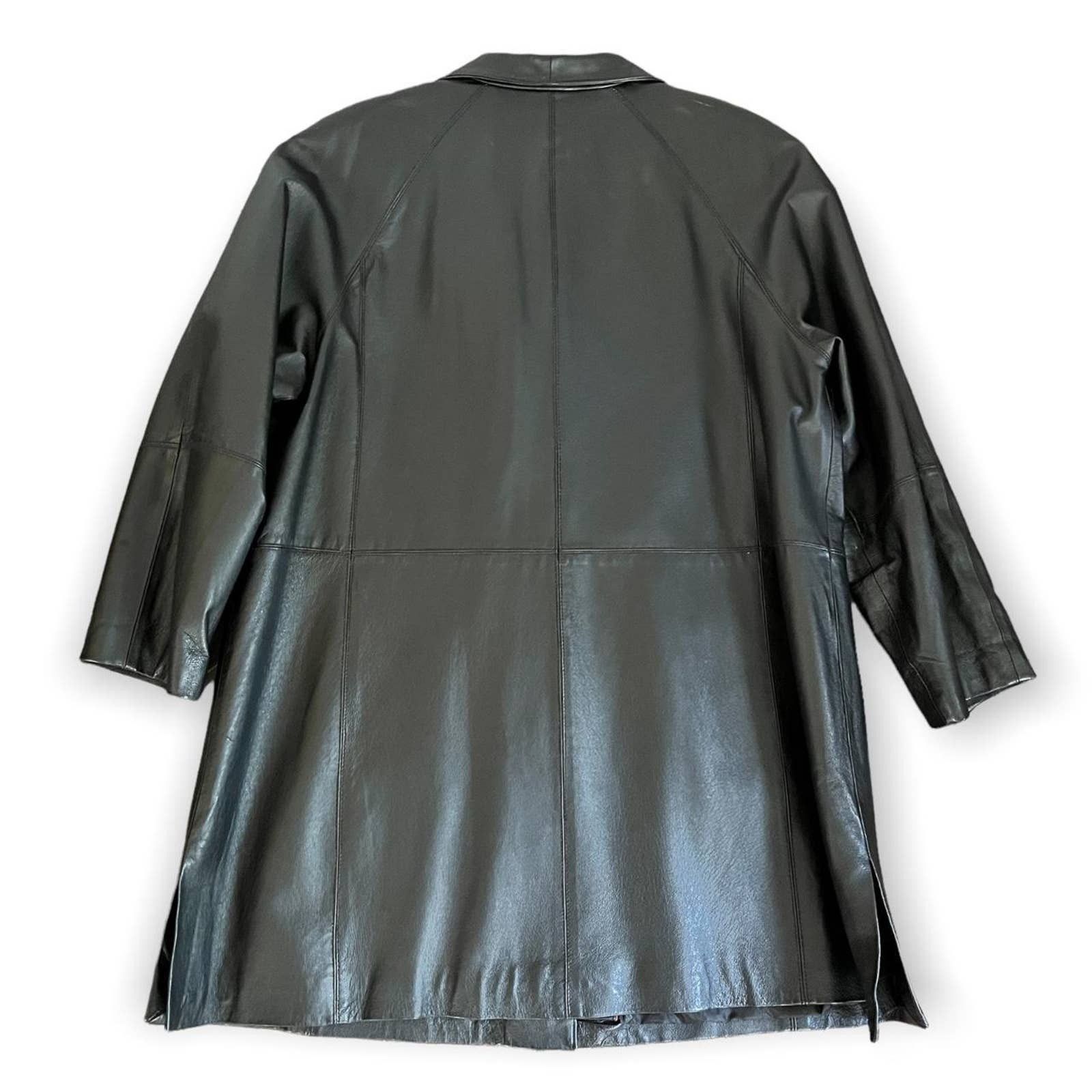 Leather East 5th 100% Genuine Leather Long Trench Coat - XL Size US XL / EU 56 / 4 - 3 Thumbnail
