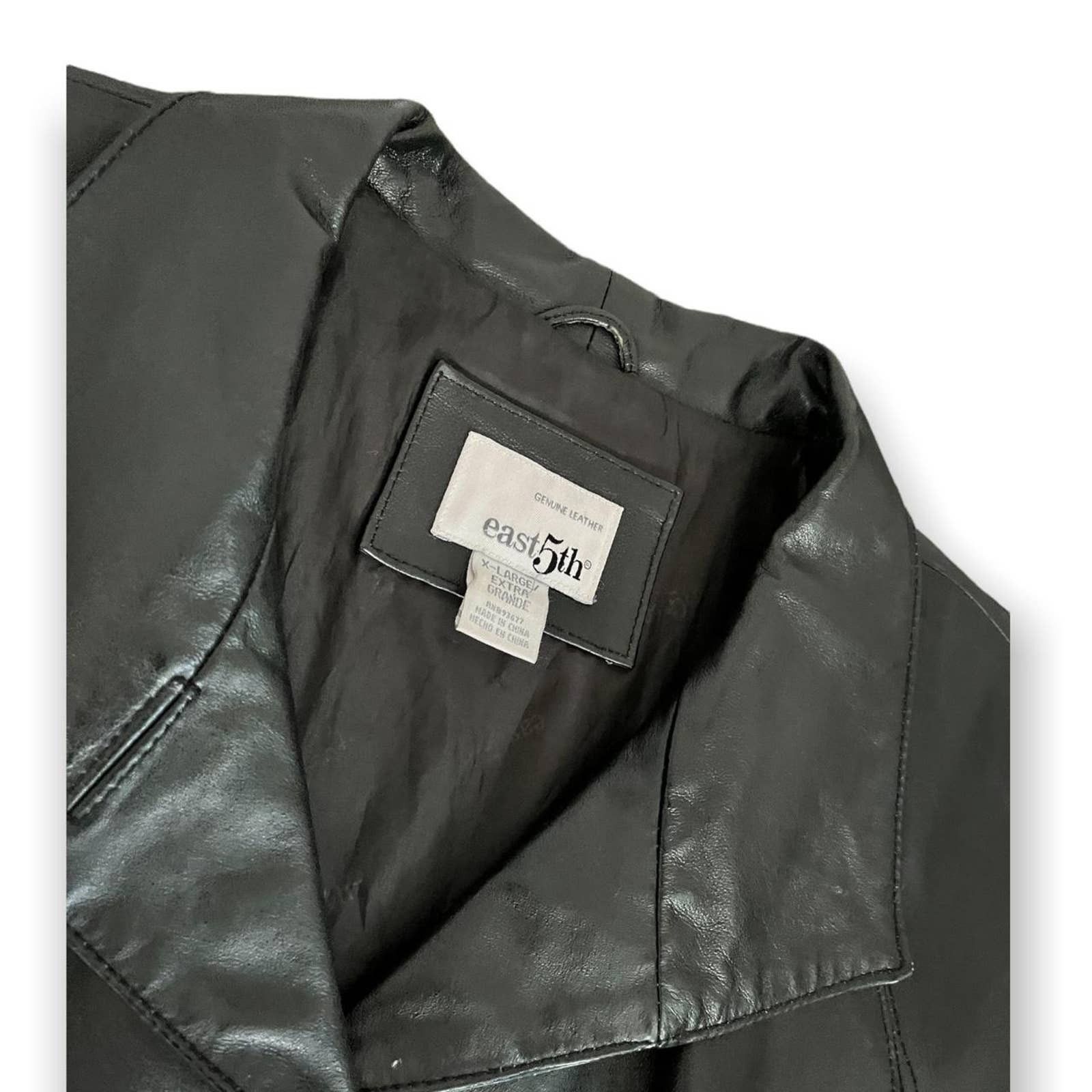 Leather East 5th 100% Genuine Leather Long Trench Coat - XL Size US XL / EU 56 / 4 - 2 Thumbnail