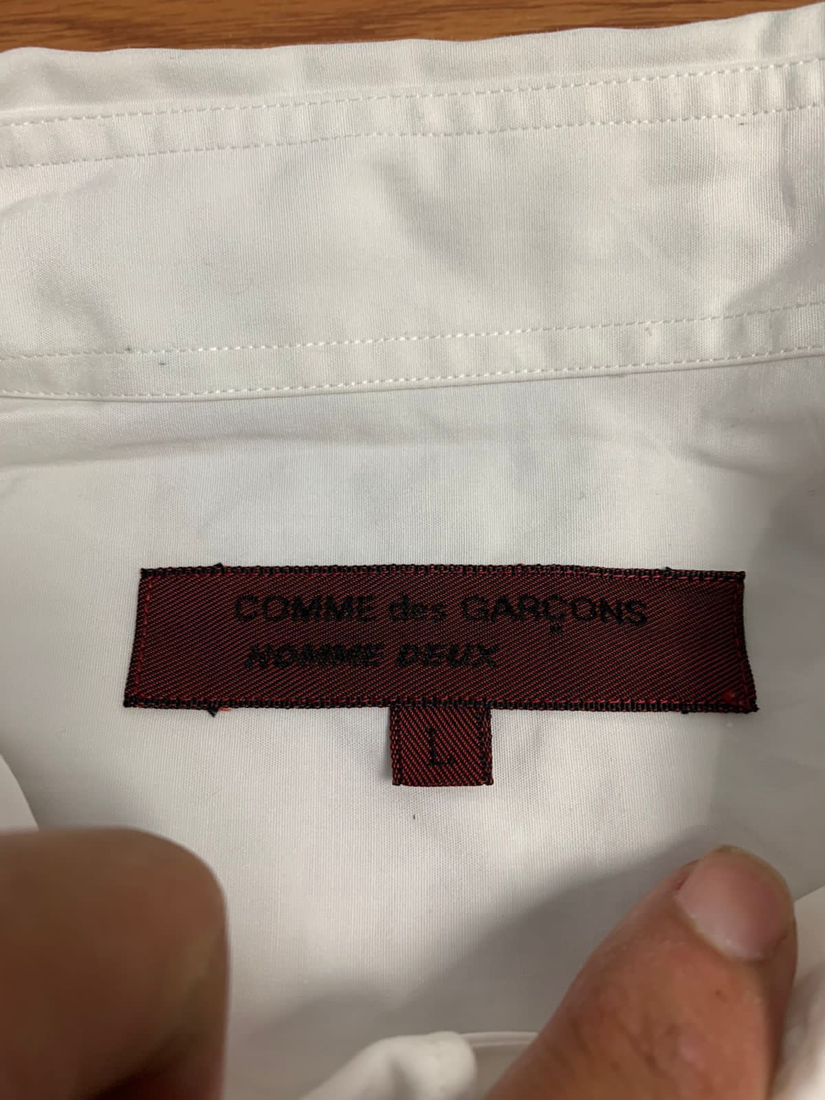 Comme des Garcons 1998 CDG Homme Deux Plain White Button Up LS Shirt Size US L / EU 52-54 / 3 - 9 Thumbnail