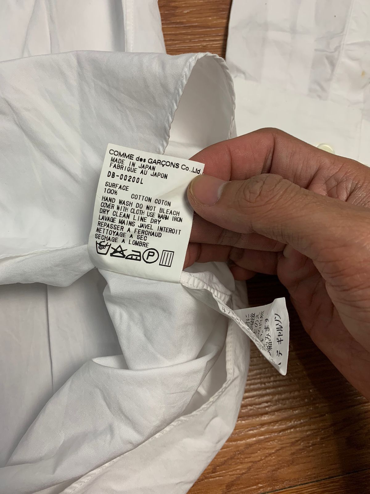 1998 CDG Homme Deux Plain White Button Up LS Shirt