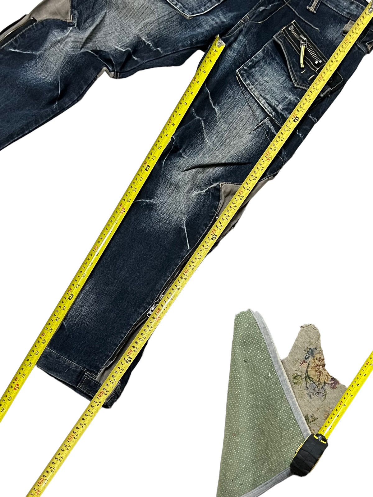 Designer × PPFM 🔥NEED GONE🔥PPFM DENIM BONDAGE PARACHUTE MULTI ZIPPER PANTS Size US 30 / EU 46 - 25 Thumbnail