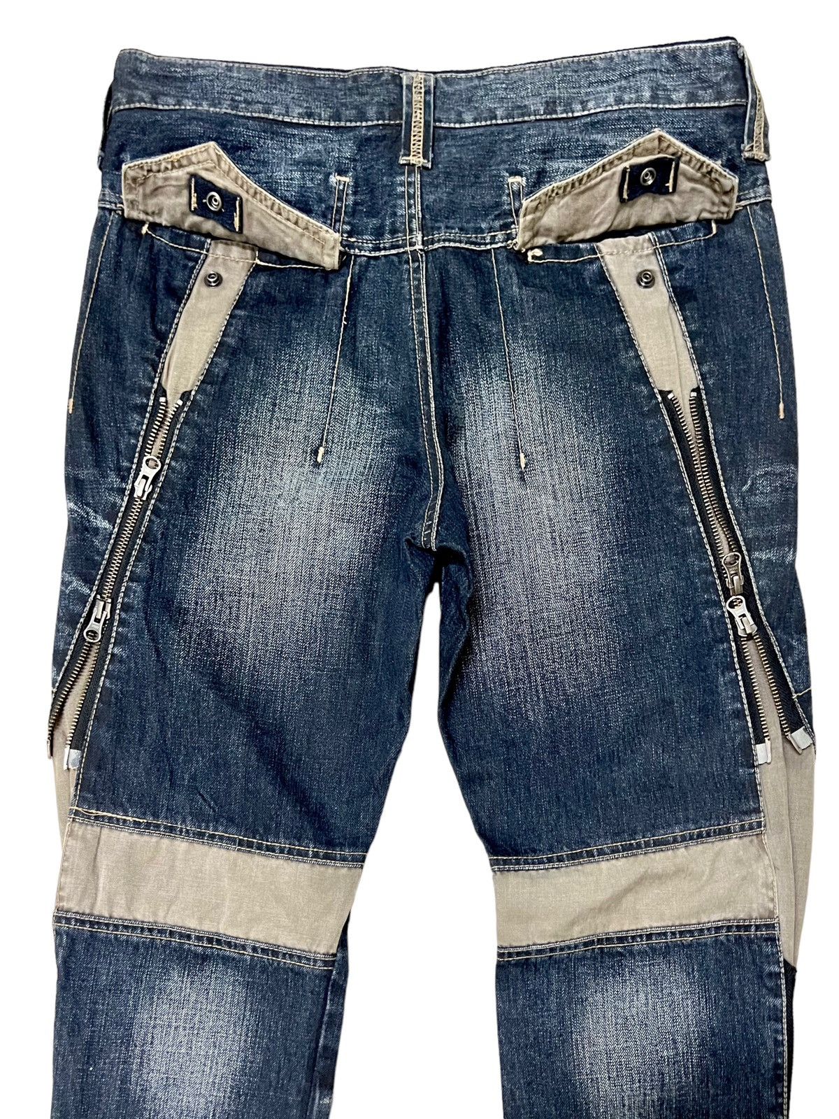 Designer × PPFM 🔥NEED GONE🔥PPFM DENIM BONDAGE PARACHUTE MULTI ZIPPER PANTS Size US 30 / EU 46 - 14 Thumbnail