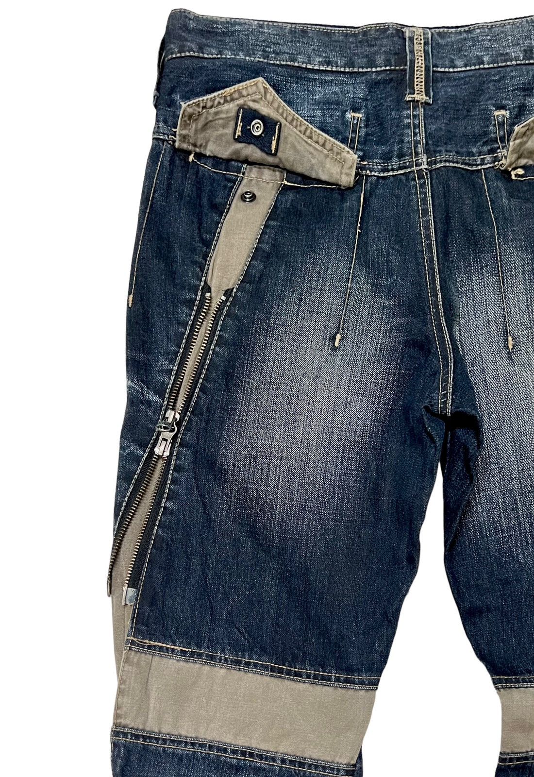 Designer × PPFM 🔥NEED GONE🔥PPFM DENIM BONDAGE PARACHUTE MULTI ZIPPER PANTS Size US 30 / EU 46 - 16 Thumbnail