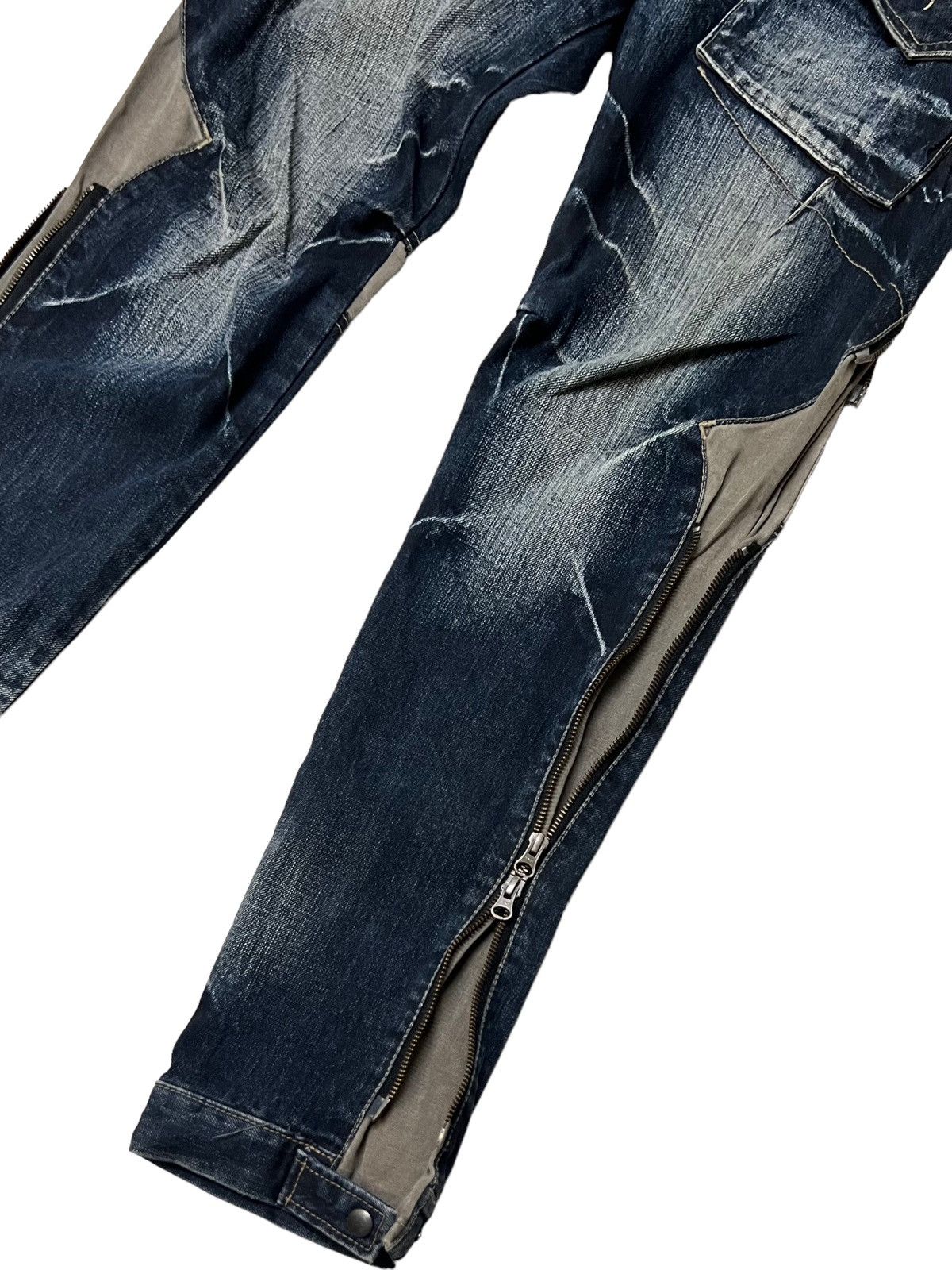 Designer × PPFM 🔥NEED GONE🔥PPFM DENIM BONDAGE PARACHUTE MULTI ZIPPER PANTS Size US 30 / EU 46 - 11 Thumbnail