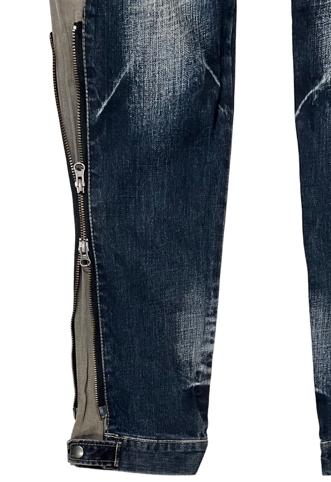 Designer × PPFM 🔥NEED GONE🔥PPFM DENIM BONDAGE PARACHUTE MULTI ZIPPER PANTS Size US 30 / EU 46 - 4 Thumbnail