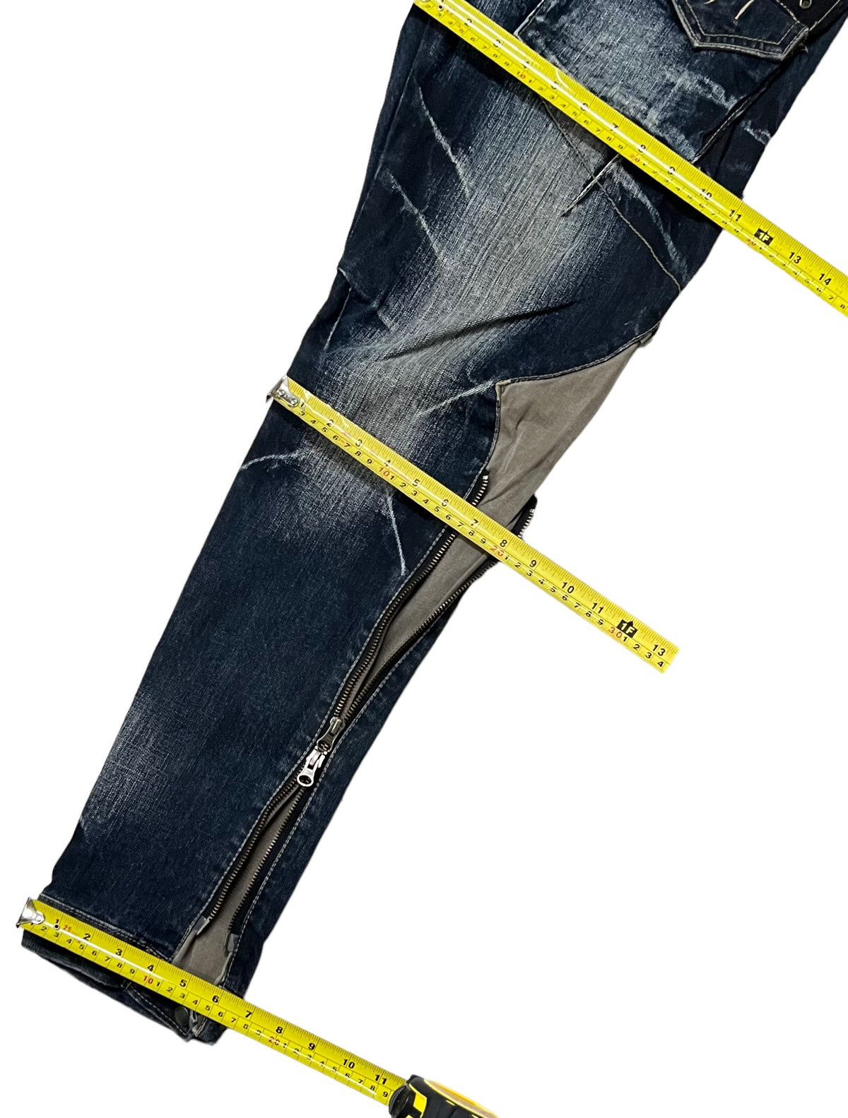 Designer × PPFM 🔥NEED GONE🔥PPFM DENIM BONDAGE PARACHUTE MULTI ZIPPER PANTS Size US 30 / EU 46 - 24 Thumbnail