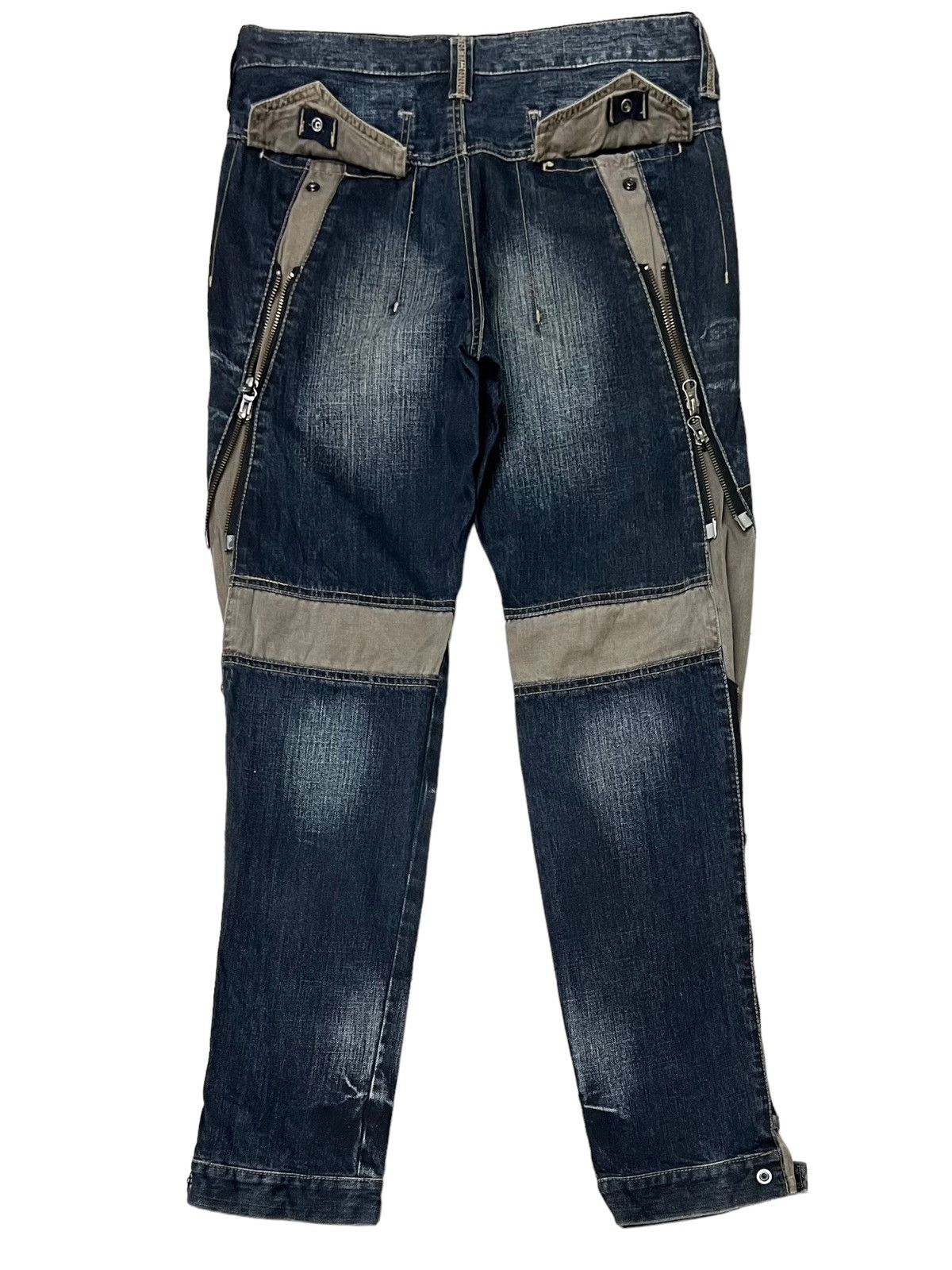Designer × PPFM 🔥NEED GONE🔥PPFM DENIM BONDAGE PARACHUTE MULTI ZIPPER PANTS Size US 30 / EU 46 - 13 Thumbnail