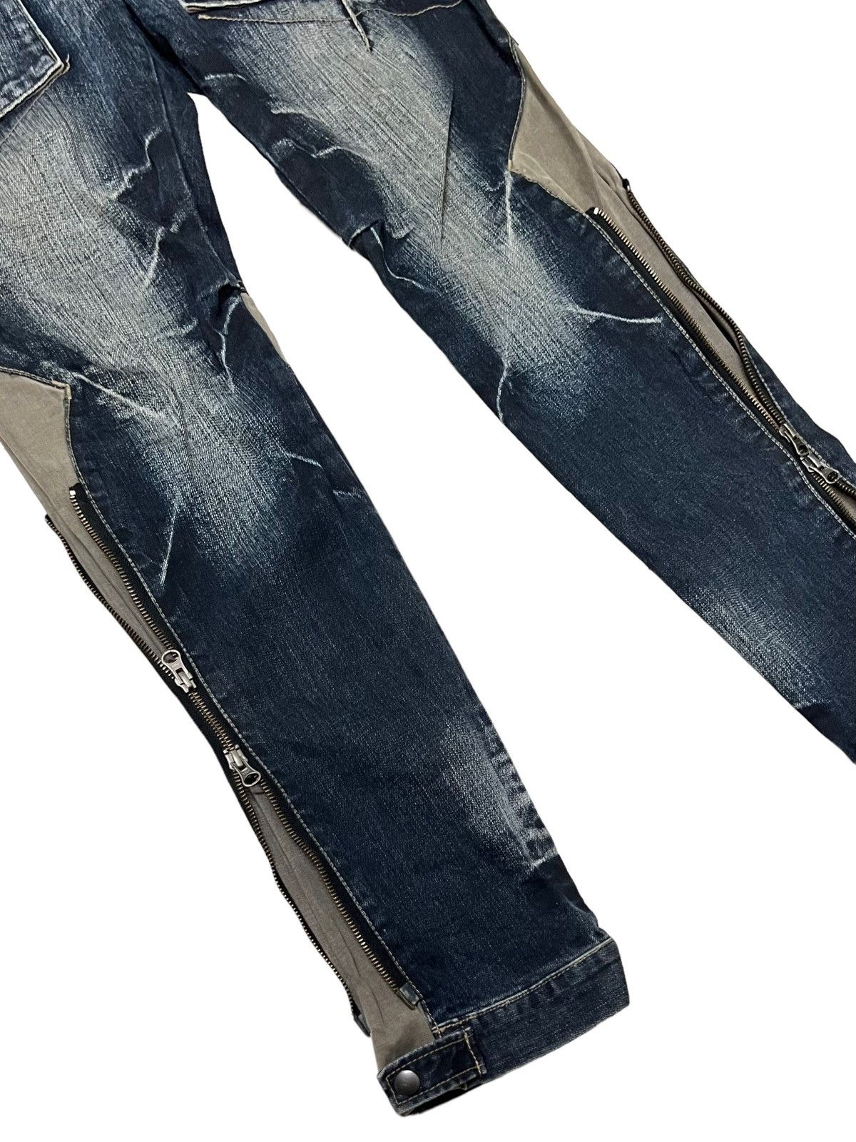 Designer × PPFM 🔥NEED GONE🔥PPFM DENIM BONDAGE PARACHUTE MULTI ZIPPER PANTS Size US 30 / EU 46 - 12 Thumbnail