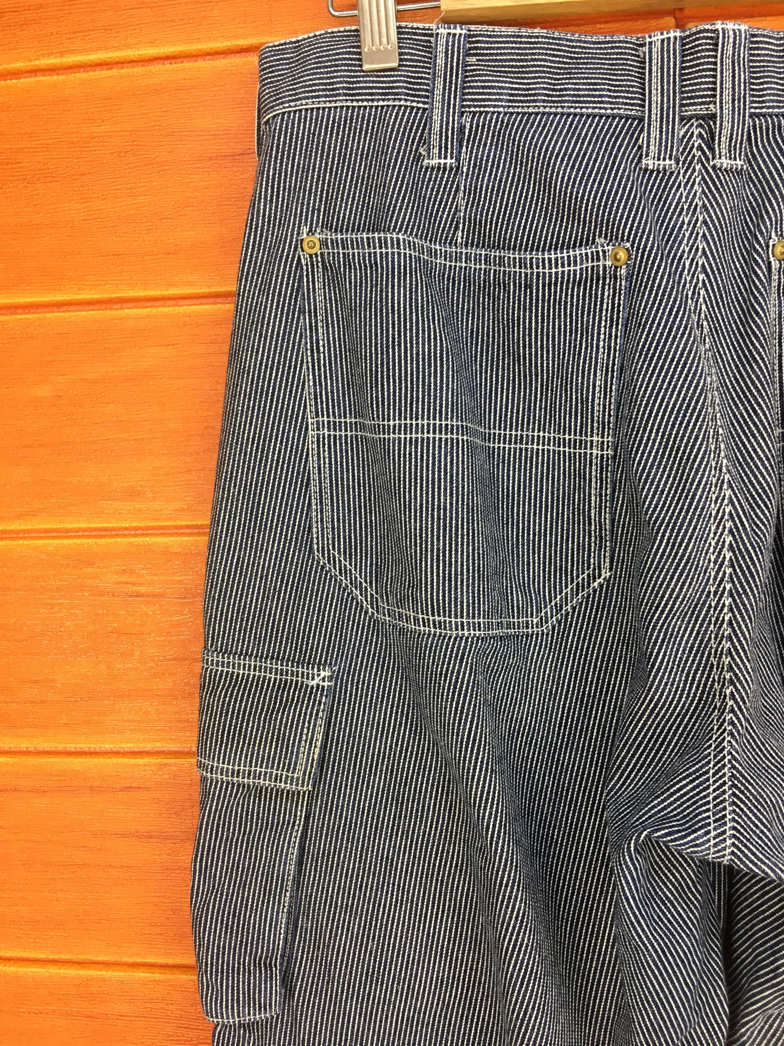 Japanese Brand Japanese Brand DOGMAN Striped Hickory Carpenter Denim Pants Size US 33 - 13 Thumbnail