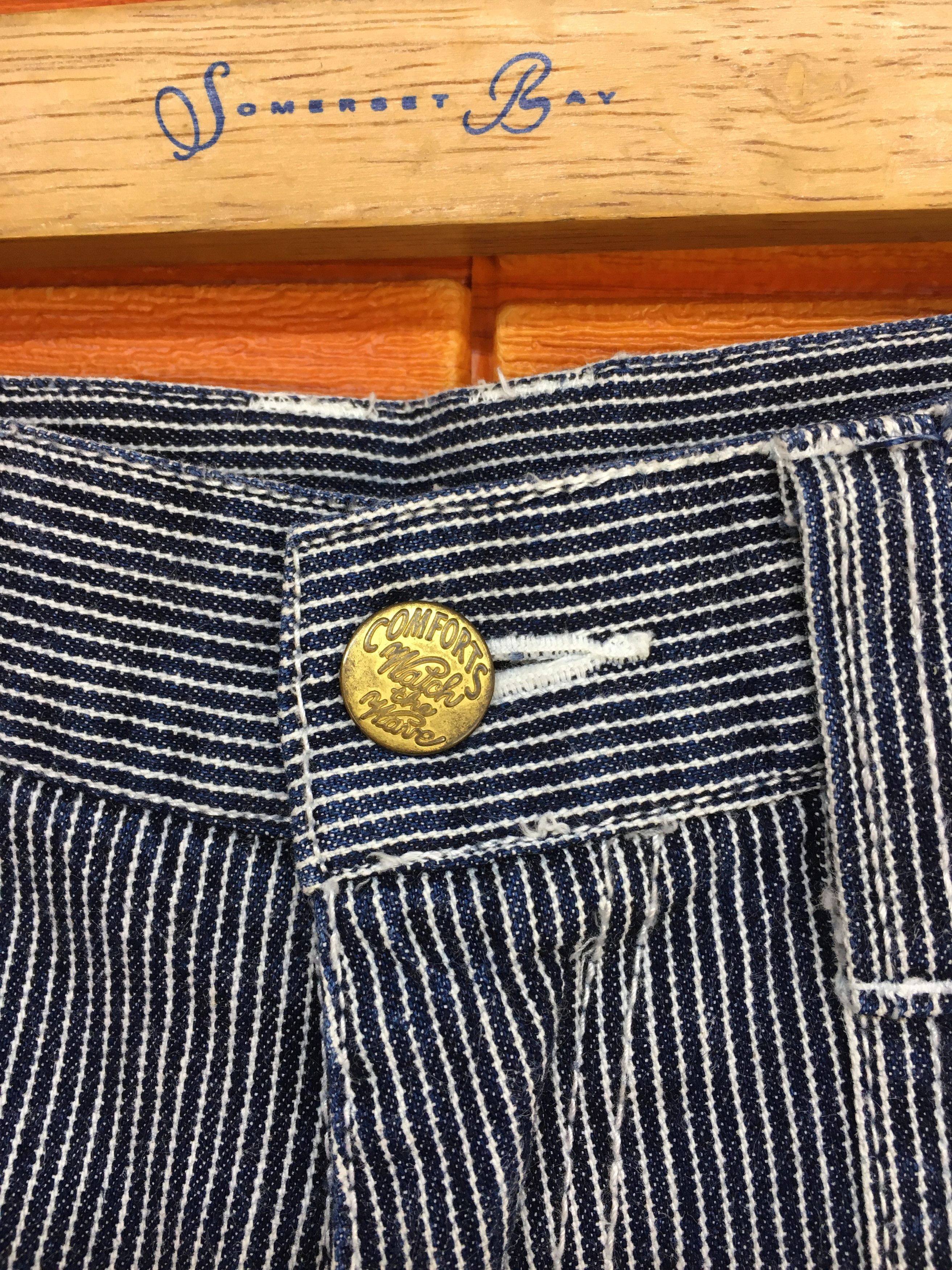 Japanese Brand Japanese Brand DOGMAN Striped Hickory Carpenter Denim Pants Size US 33 - 10 Thumbnail