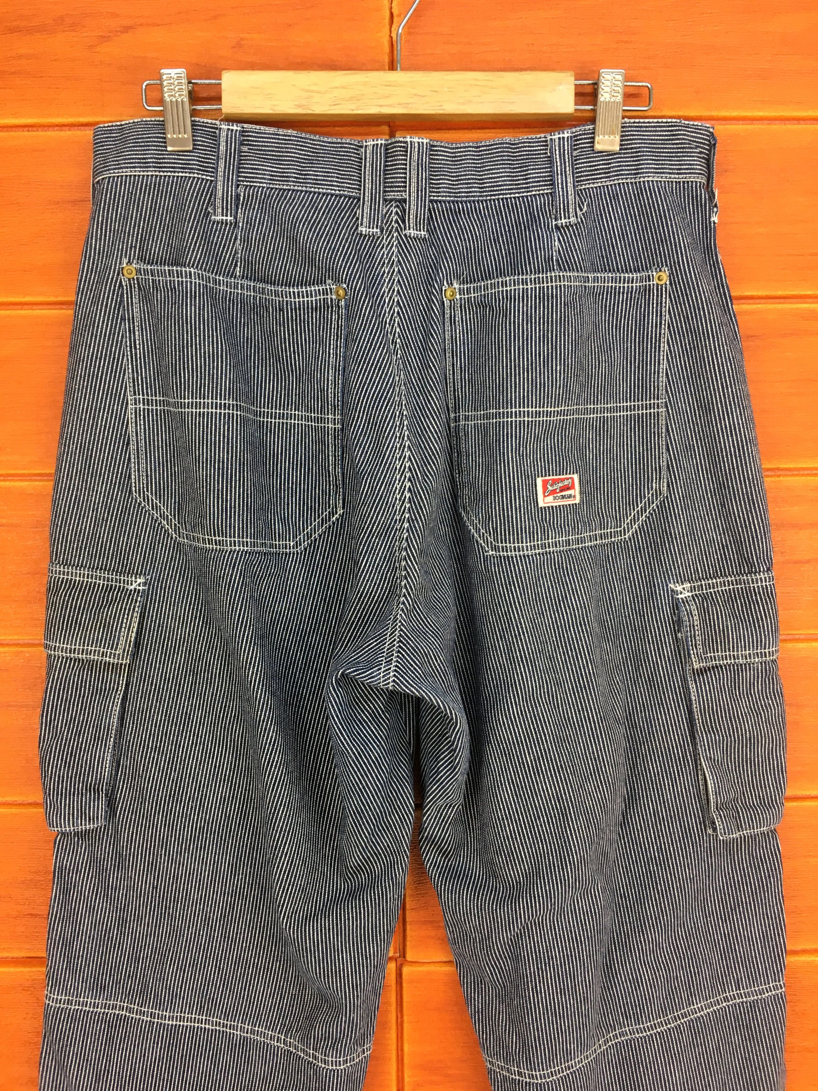 Japanese Brand Japanese Brand DOGMAN Striped Hickory Carpenter Denim Pants Size US 33 - 12 Thumbnail