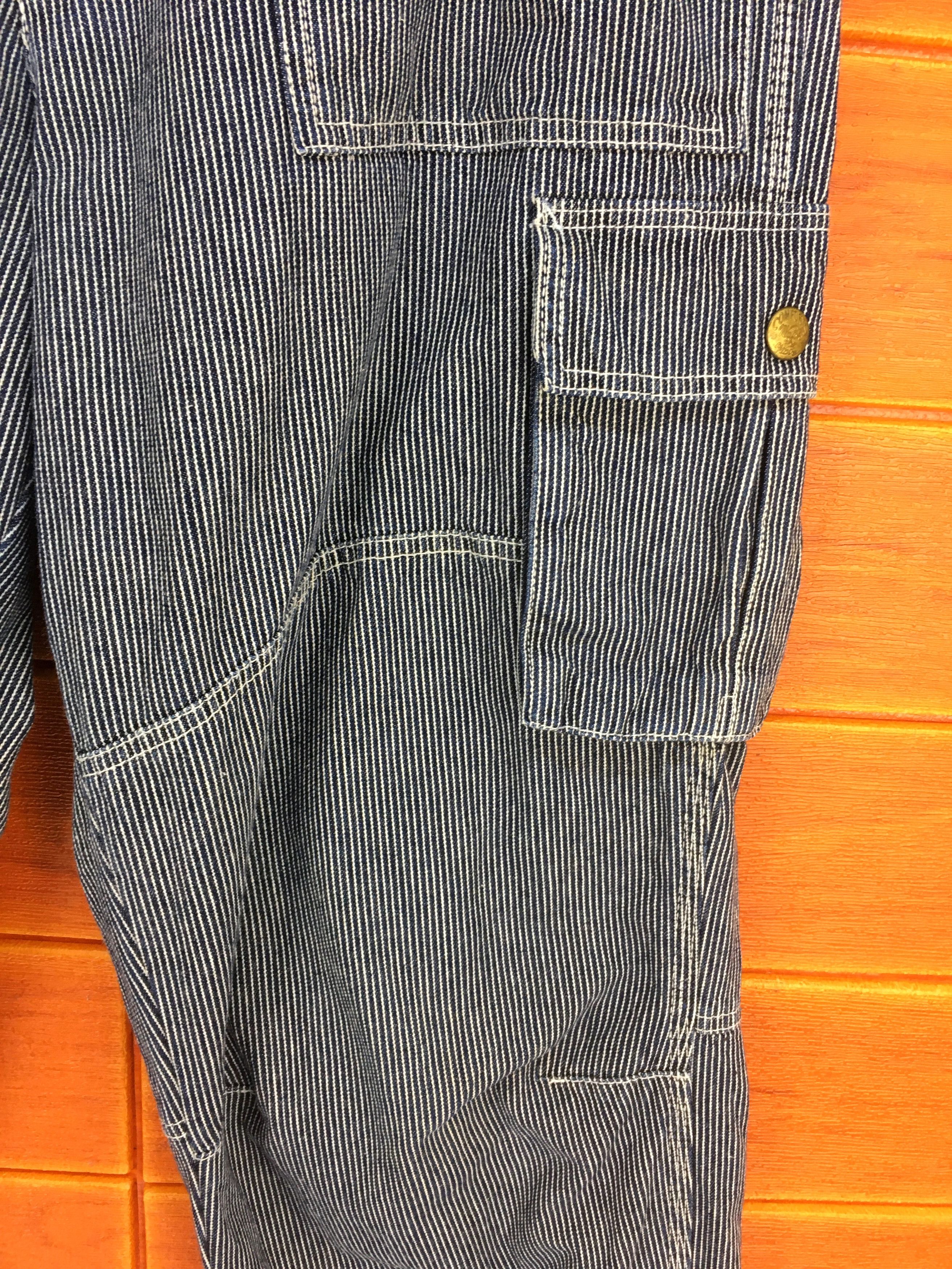 Japanese Brand Japanese Brand DOGMAN Striped Hickory Carpenter Denim Pants Size US 33 - 7 Thumbnail