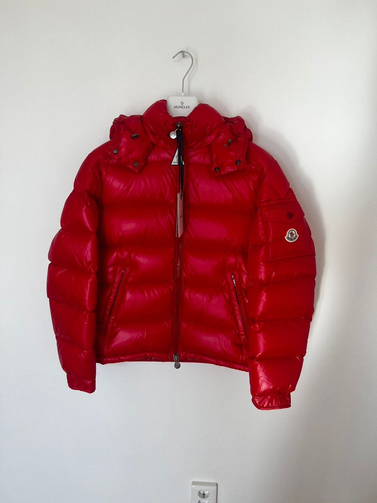 image of Moncler Red Down Maya Jacket, Men's (Size XL)