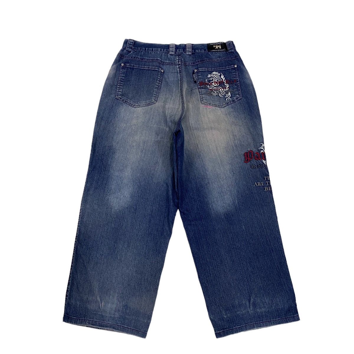 If Six Was Nine × JNCO BAGGY🔥PARTO JEANS EMBROIDERY BAGGY DENIM PANTS Size US 33 - 2 Thumbnail