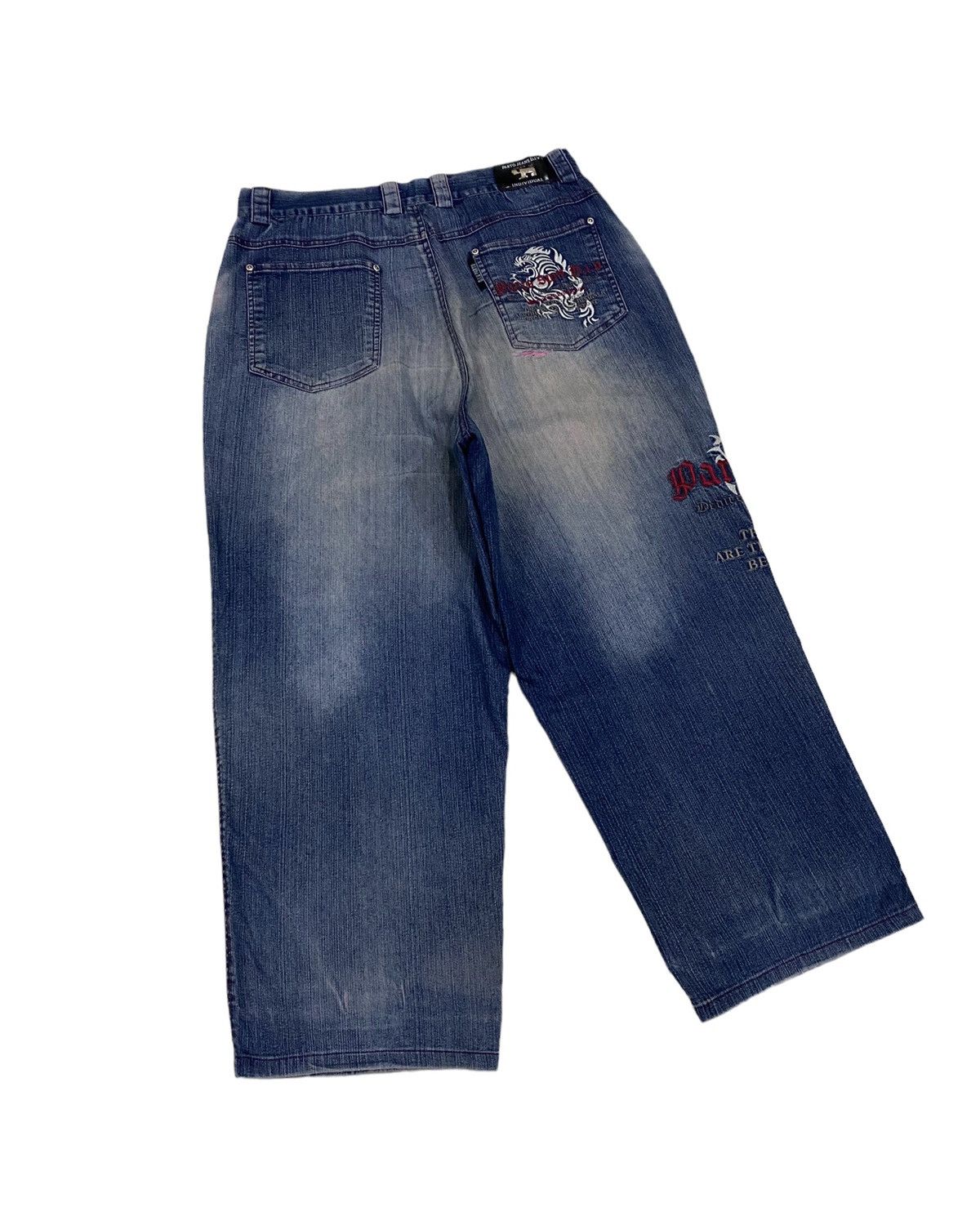 If Six Was Nine × JNCO BAGGY🔥PARTO JEANS EMBROIDERY BAGGY DENIM PANTS Size US 33 - 5 Thumbnail