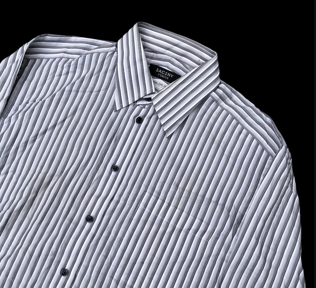 Y's for Men × Yohji Yamamoto Vintage Y'SACCS SACSNY Yohji Yamamoto Button Shirt Stripe Size US L / EU 52-54 / 3 - 3 Thumbnail
