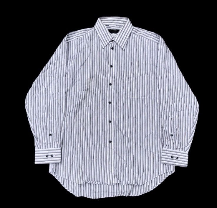 image of Vintage Y'saccs Sacsny Yohji Yamamoto Button Shirt Stripe in Striped White, Men's (Size Large)