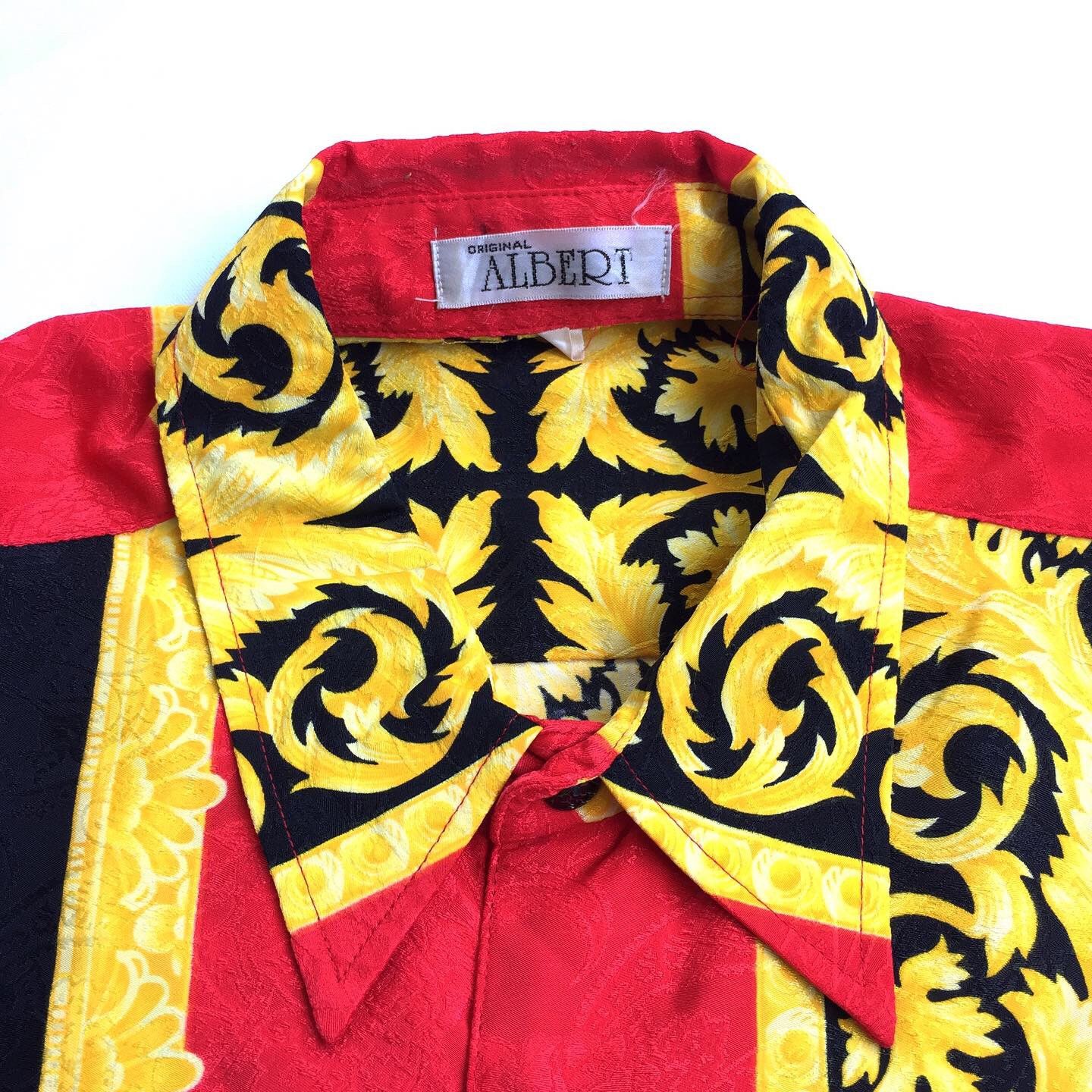 Vintage Vintage 90s baroque button ups shirt Size US L / EU 52-54 / 3 - 4 Thumbnail